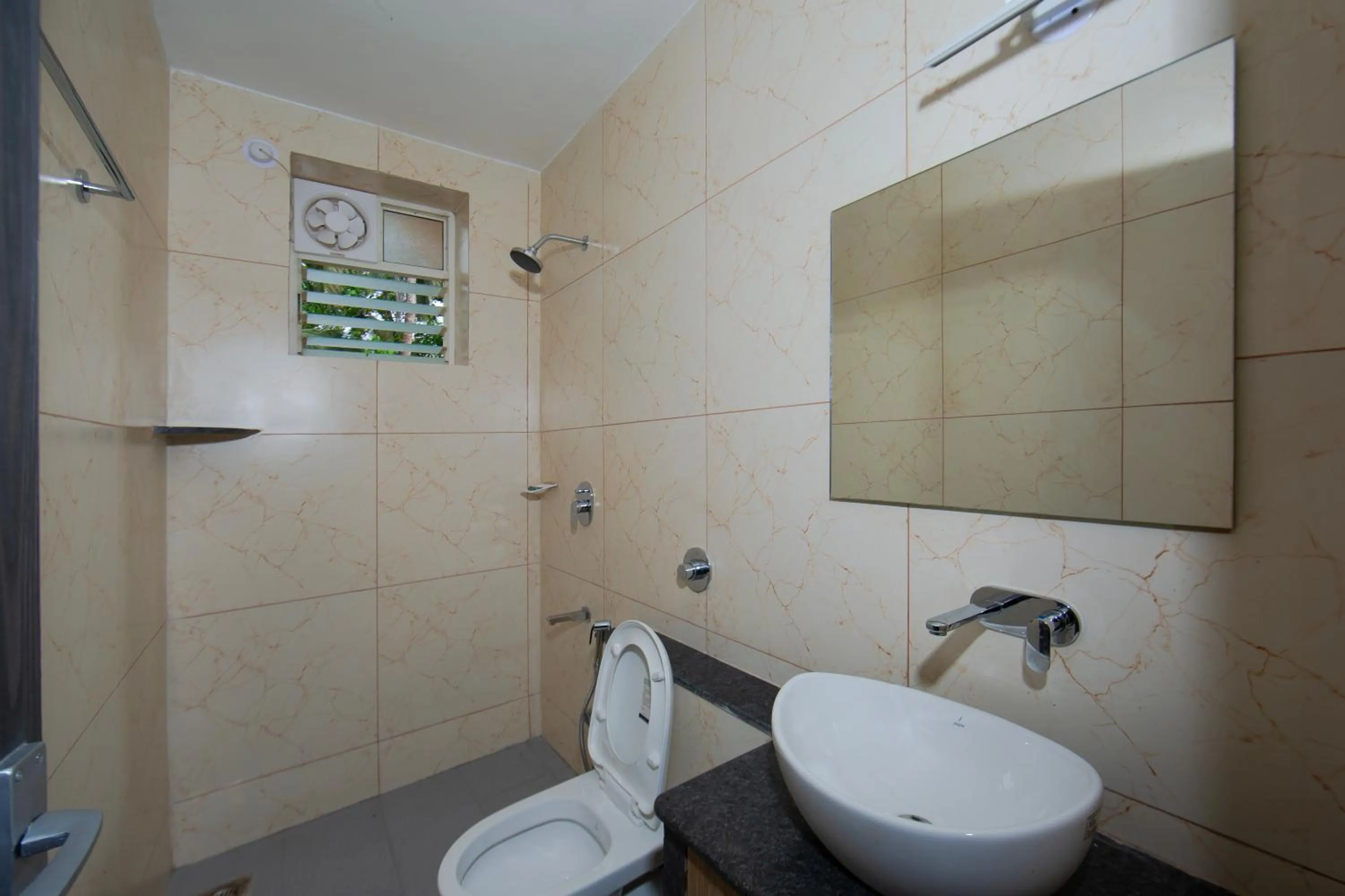Bathroom in Lykke Suites- 2-min Drive to Colva Beach-By Goan Felicidade Hospitality PVT LTD