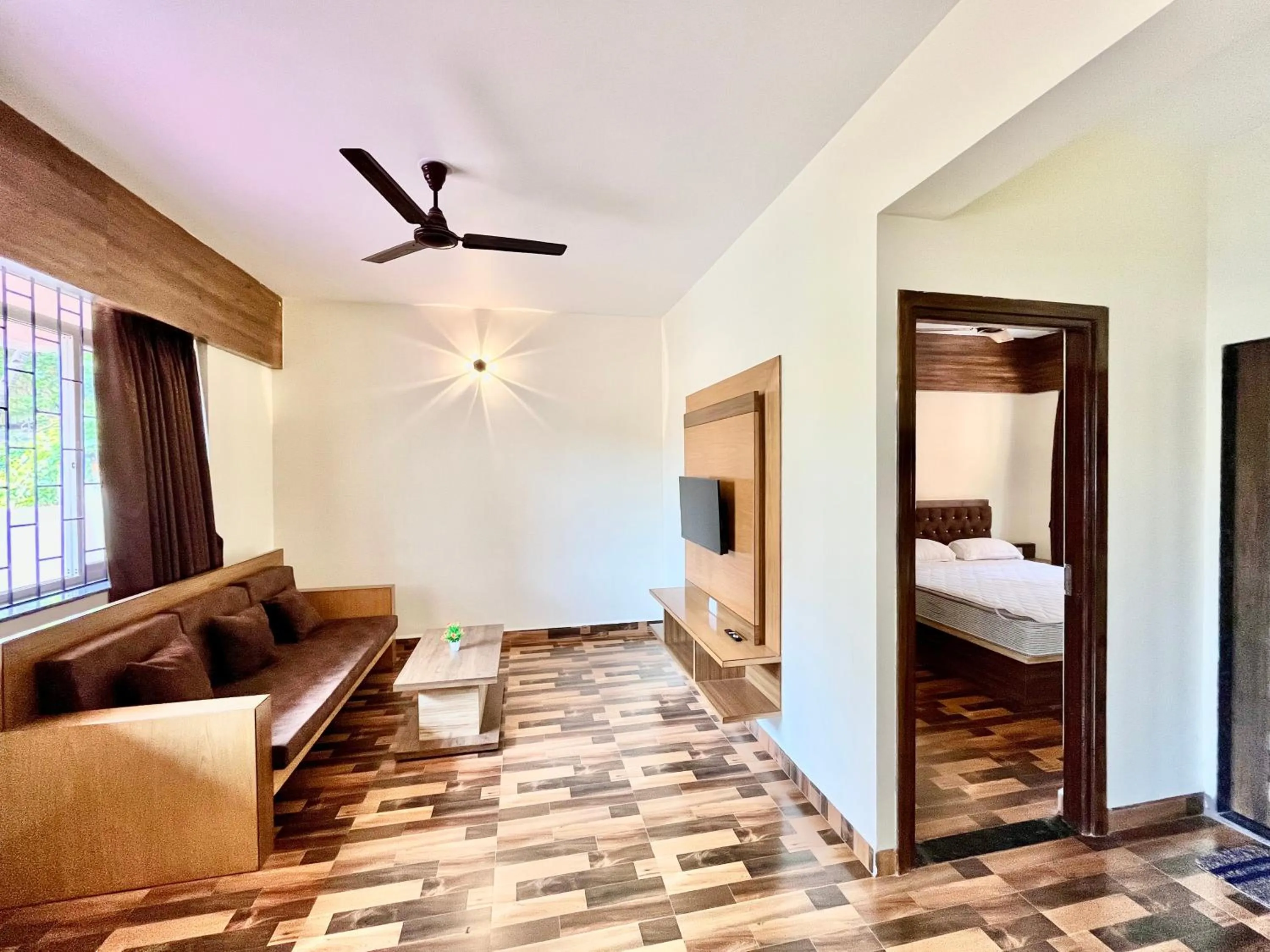 Seating area, Bed in Lykke Suites- 2-min Drive to Colva Beach-By Goan Felicidade Hospitality PVT LTD