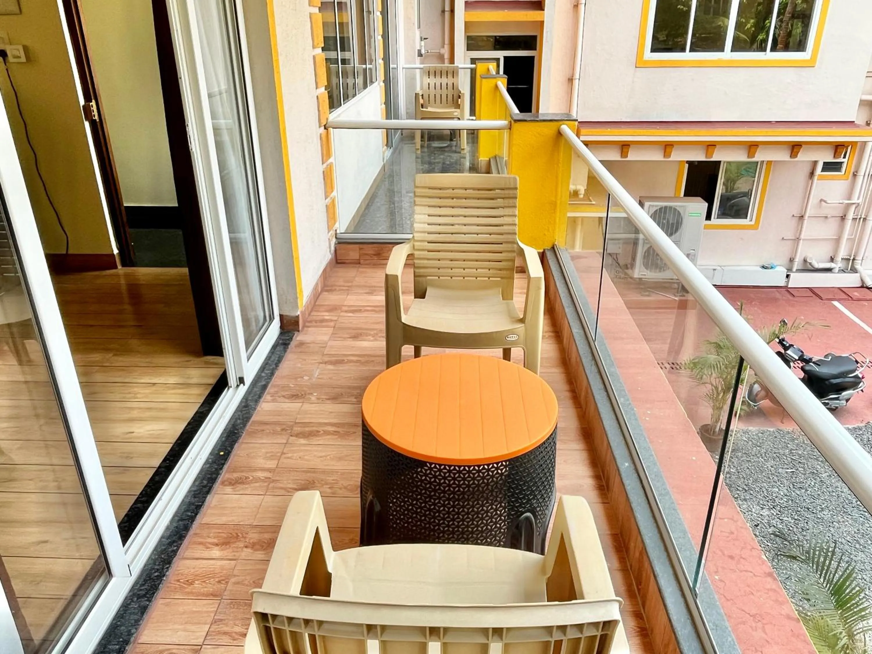 Balcony/Terrace in Lykke Suites- 2-min Drive to Colva Beach-By Goan Felicidade Hospitality PVT LTD