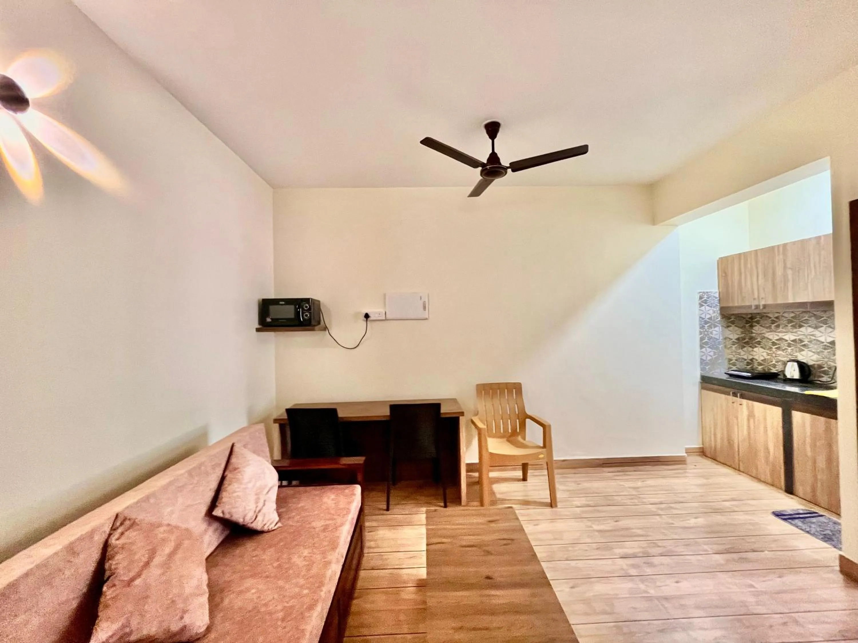 Living room in Lykke Suites- 2-min Drive to Colva Beach-By Goan Felicidade Hospitality PVT LTD