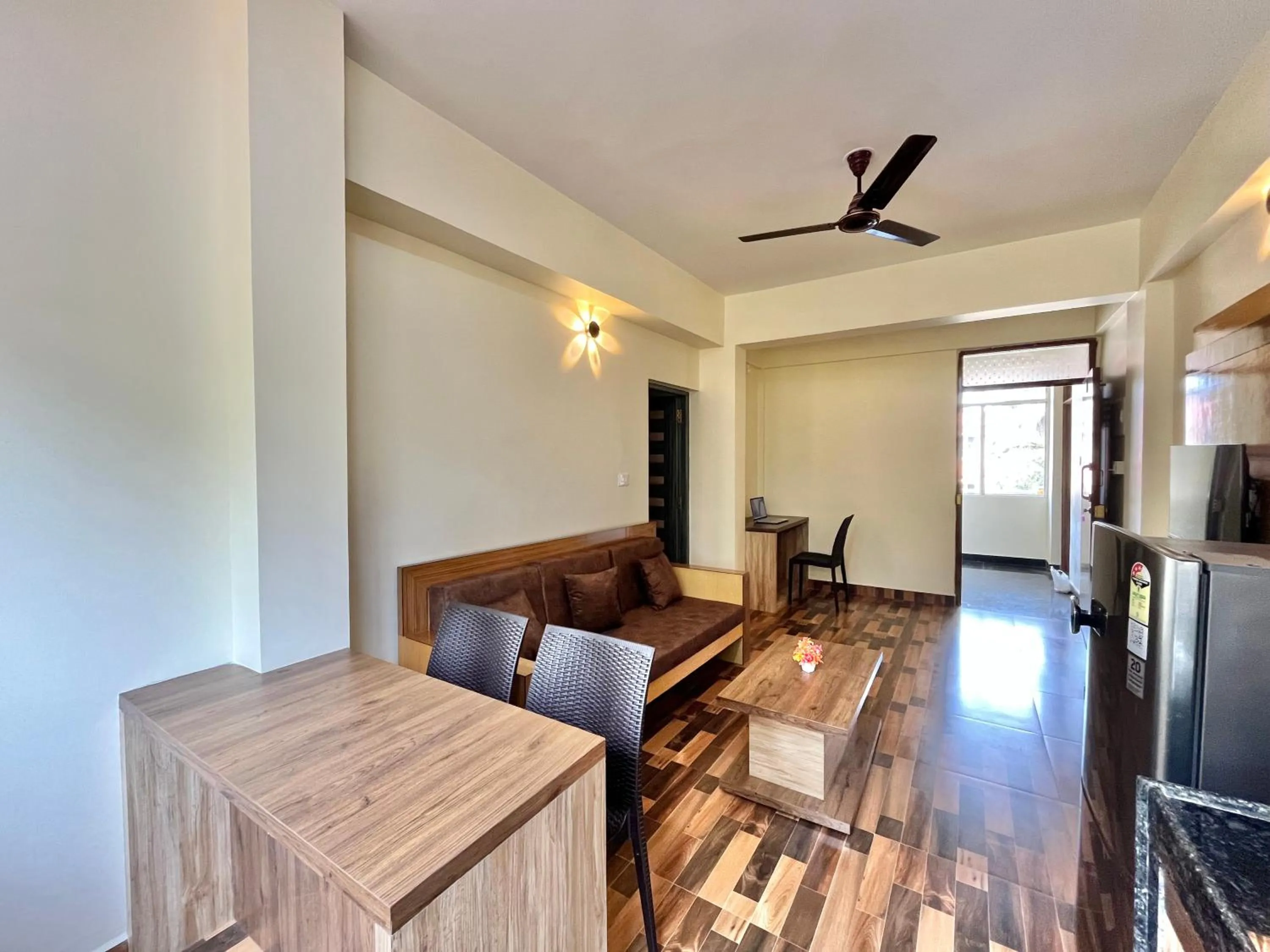 Living room in Lykke Suites- 2-min Drive to Colva Beach-By Goan Felicidade Hospitality PVT LTD
