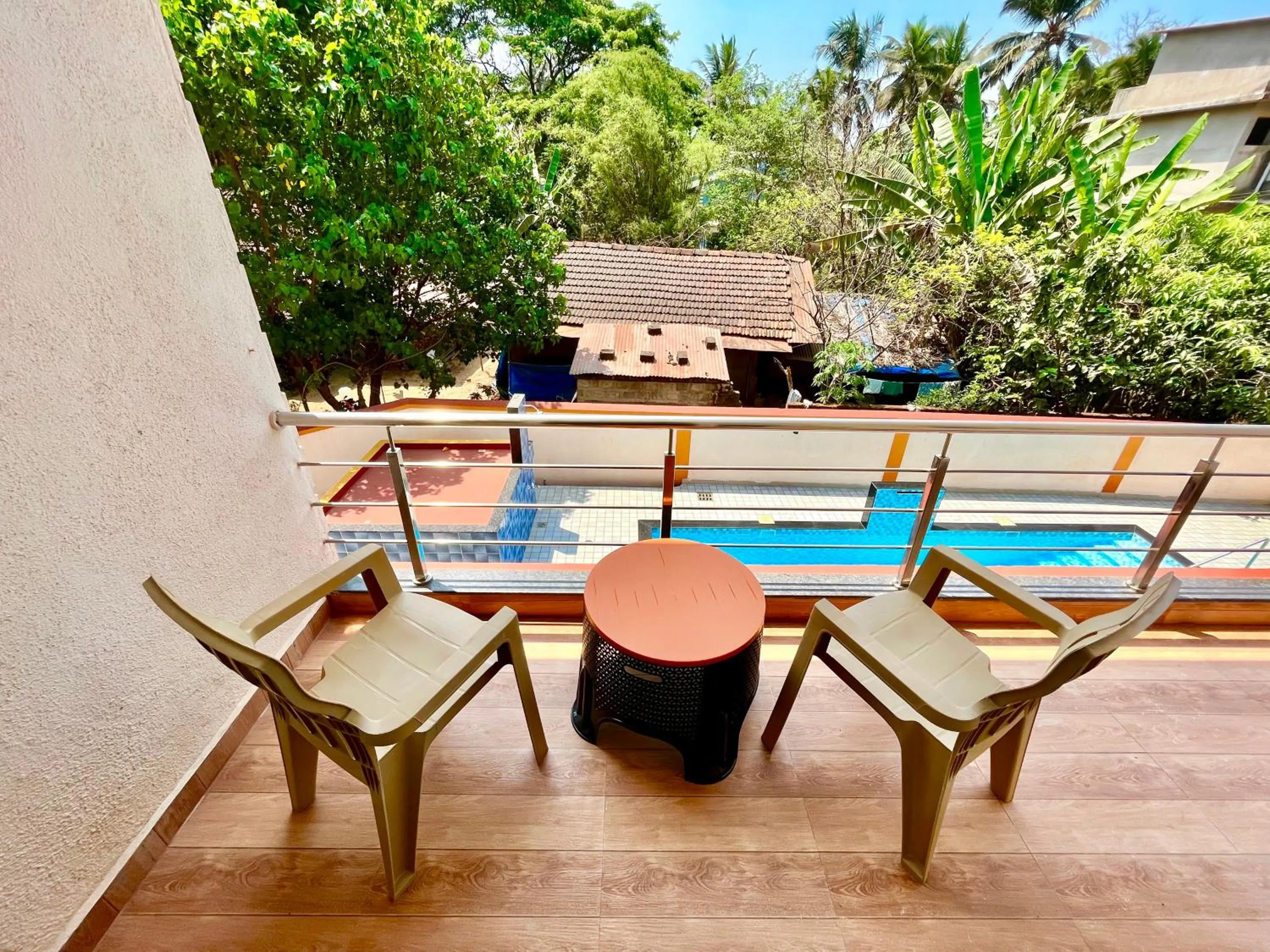 Balcony/Terrace in Lykke Suites- 2-min Drive to Colva Beach-By Goan Felicidade Hospitality PVT LTD