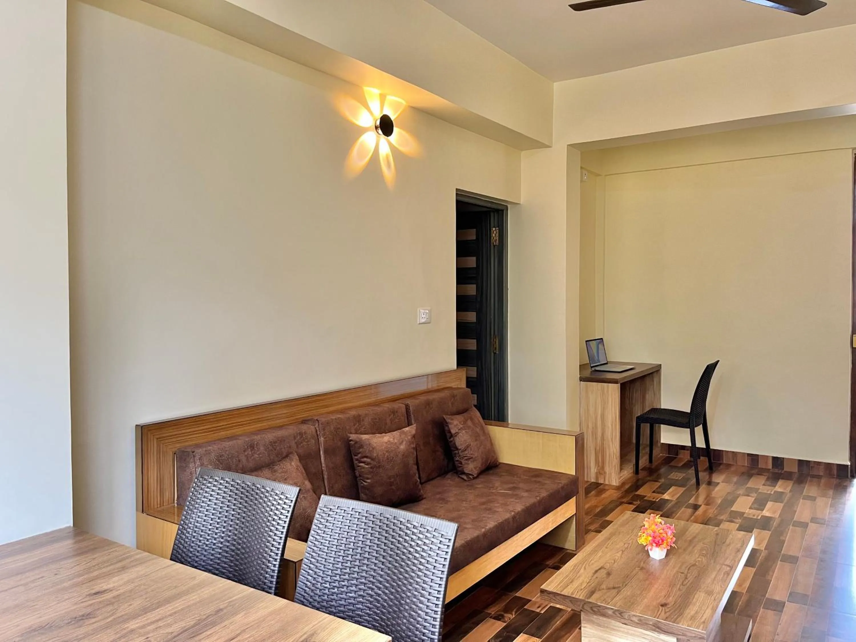 Living room in Lykke Suites- 2-min Drive to Colva Beach-By Goan Felicidade Hospitality PVT LTD