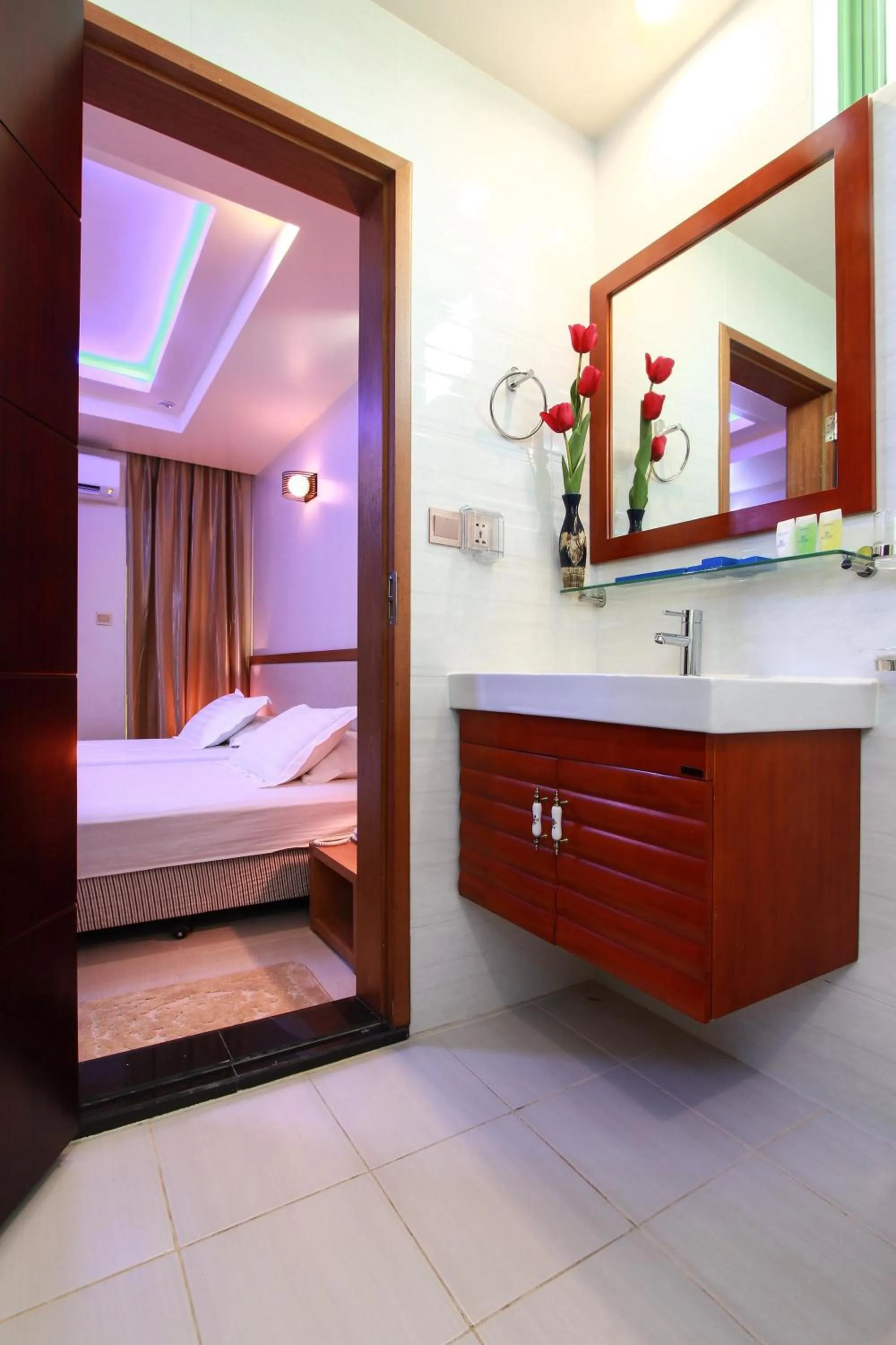 Bathroom, Bed in Season Holidays at Hulhumale with Transfer