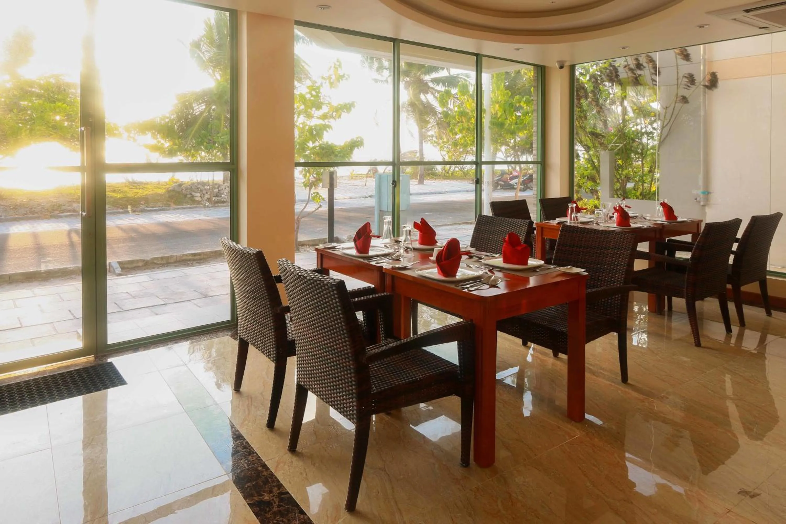 Dining area in Season Holidays at Hulhumale with Transfer