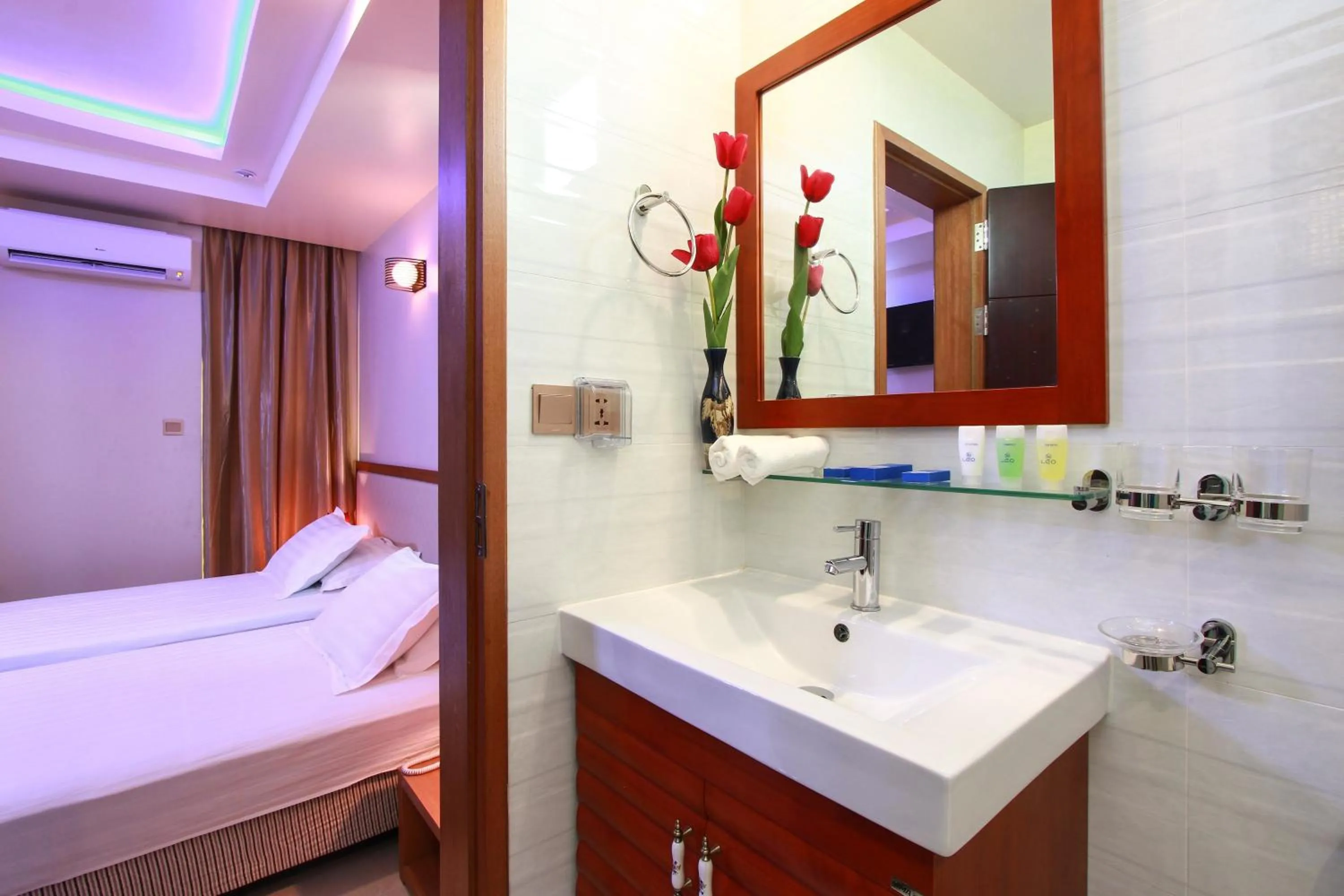 Bathroom, Bed in Season Holidays at Hulhumale with Transfer