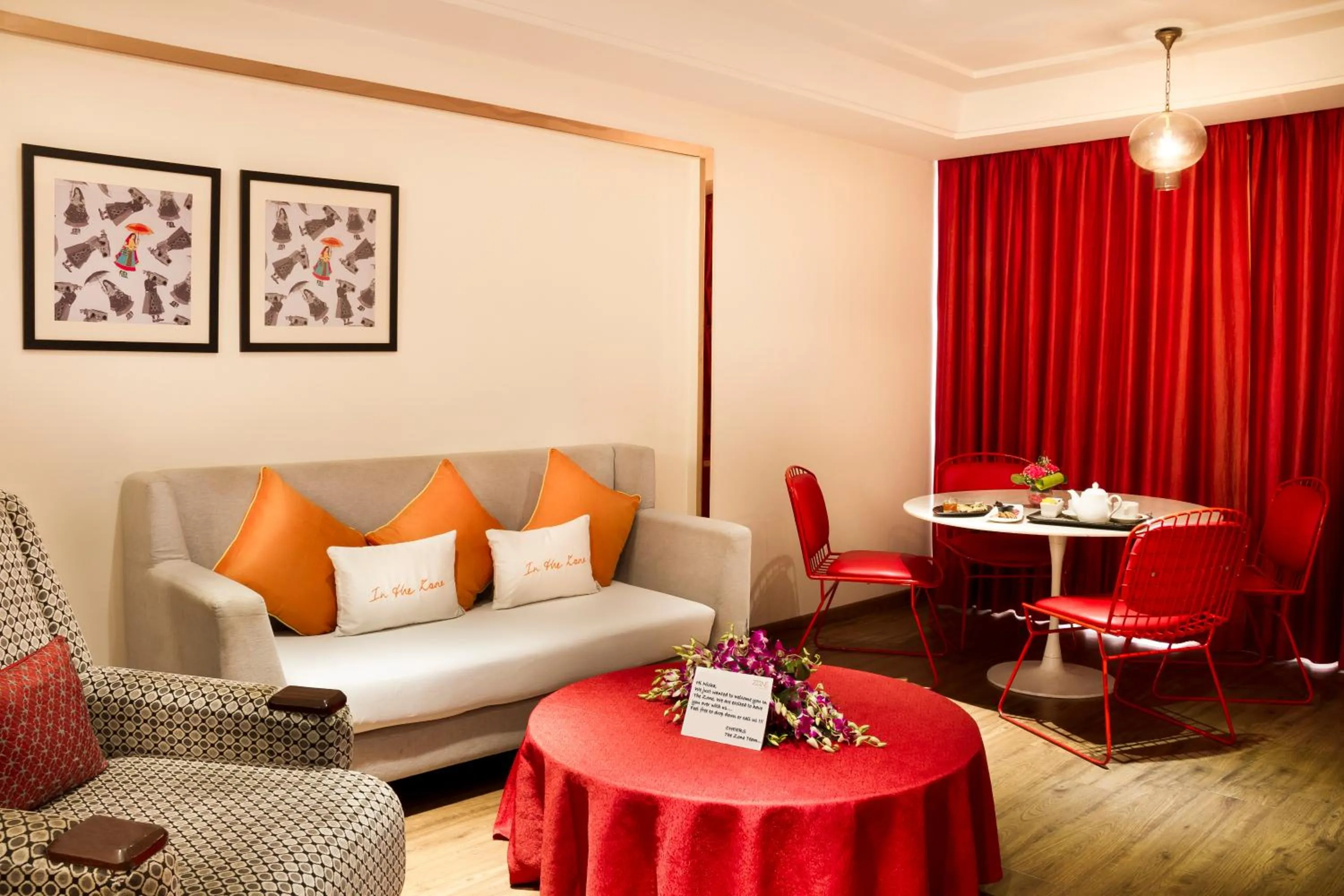 Seating area in Zone By The Park , Bani Park Jaipur