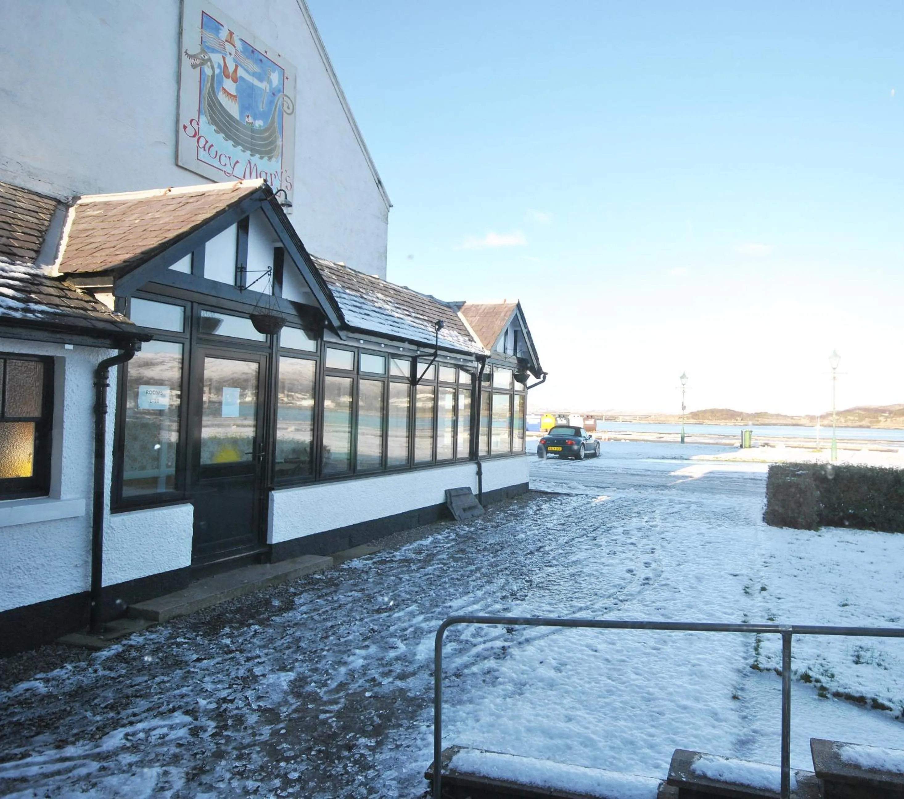 Facade/entrance in Saucy Mary's Hostel