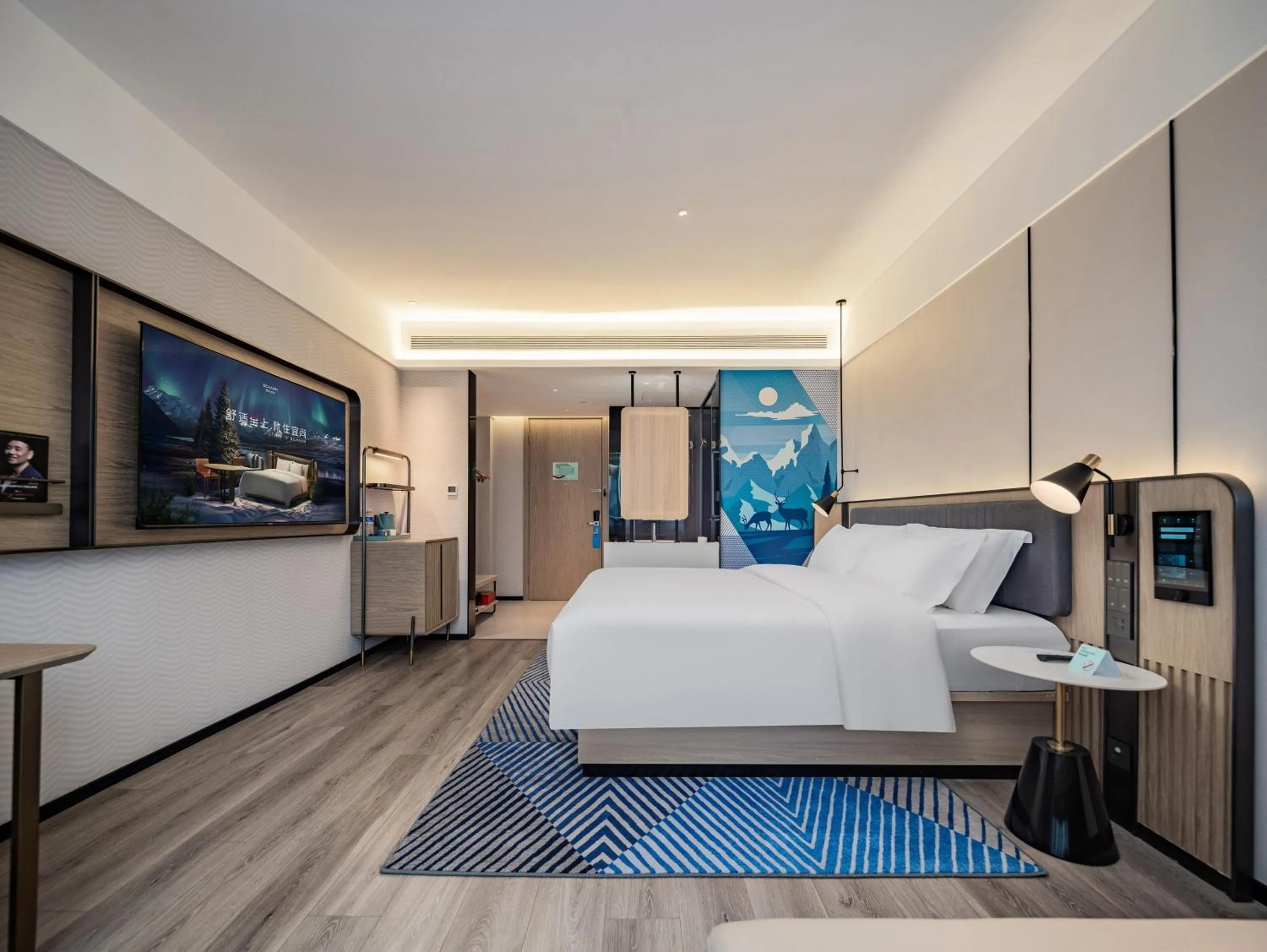 Bed in Echarm Hotel Xi'an Chanba International Exhibition Center