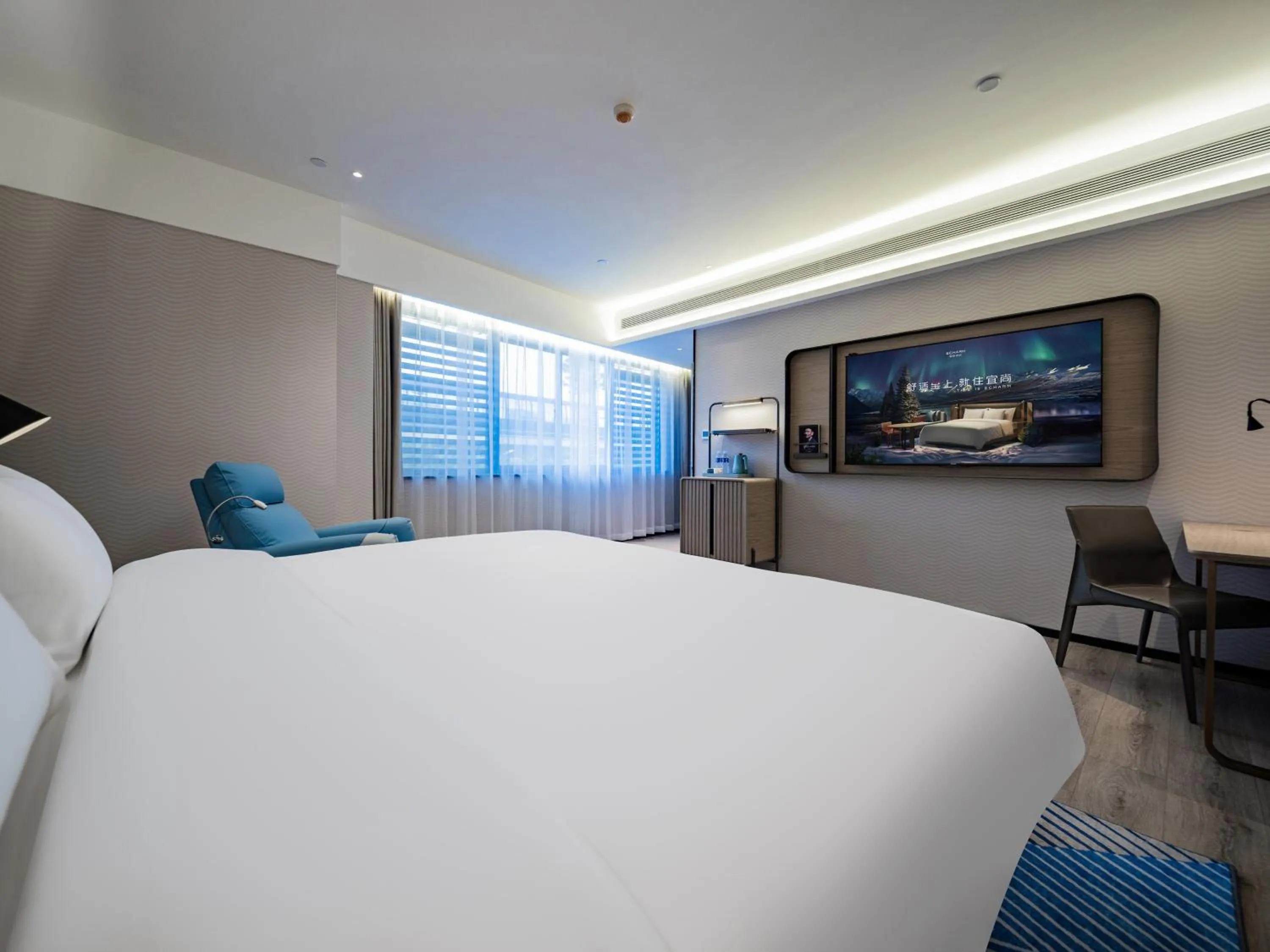 Bed in Echarm Hotel Xi'an Chanba International Exhibition Center
