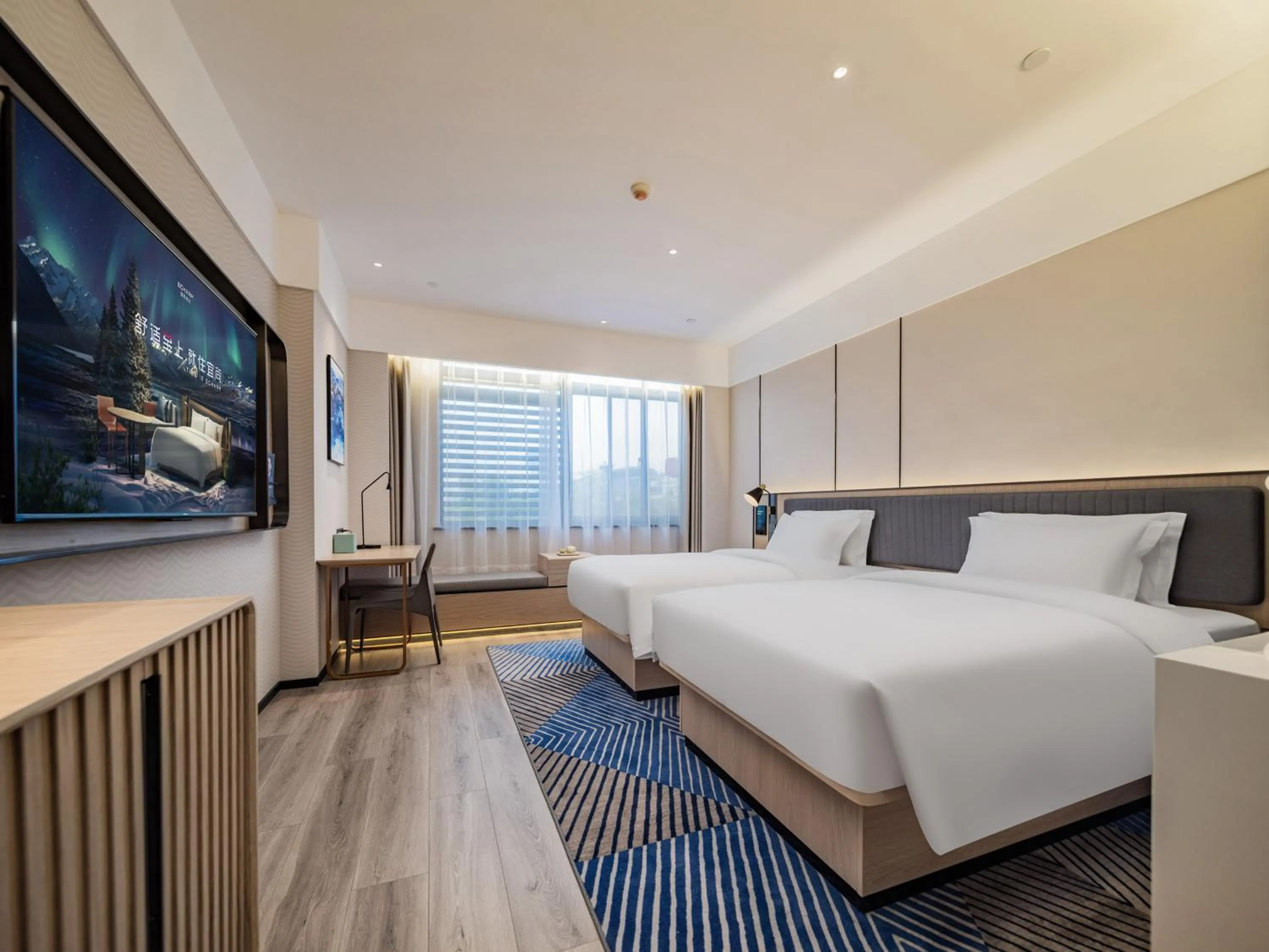 Bed in Echarm Hotel Xi'an Chanba International Exhibition Center