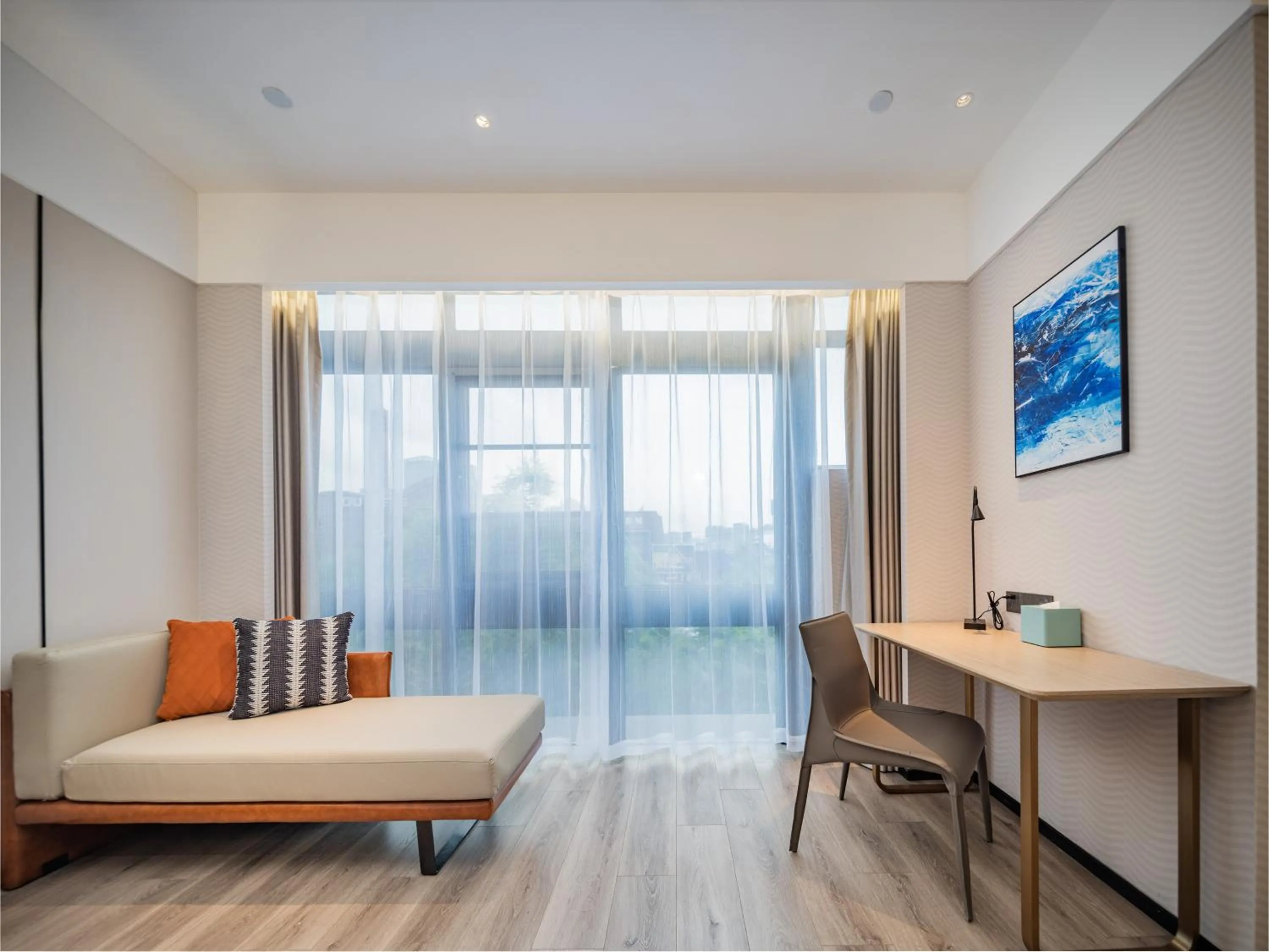 Bed in Echarm Hotel Xi'an Chanba International Exhibition Center