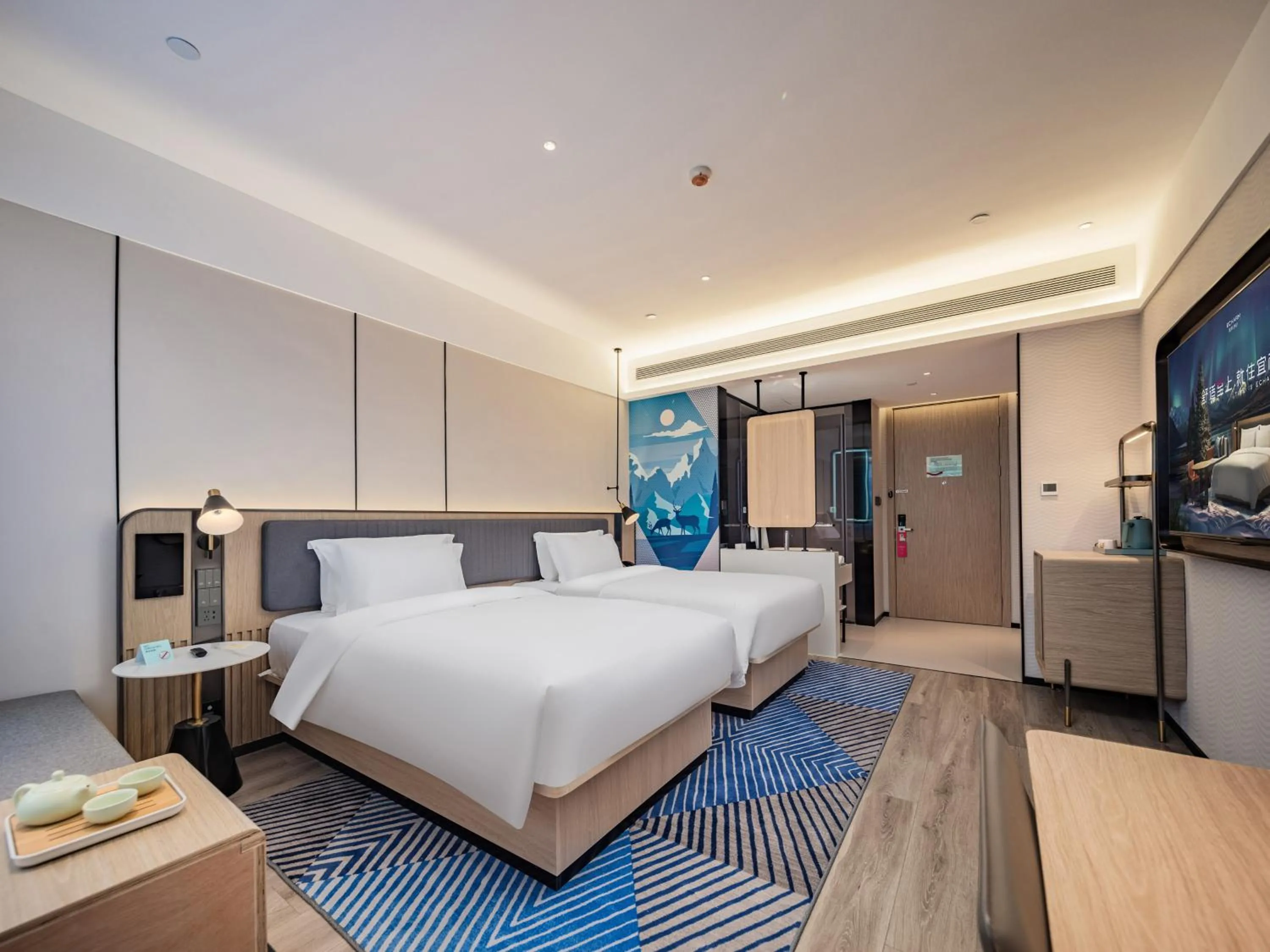 Bed in Echarm Hotel Xi'an Chanba International Exhibition Center