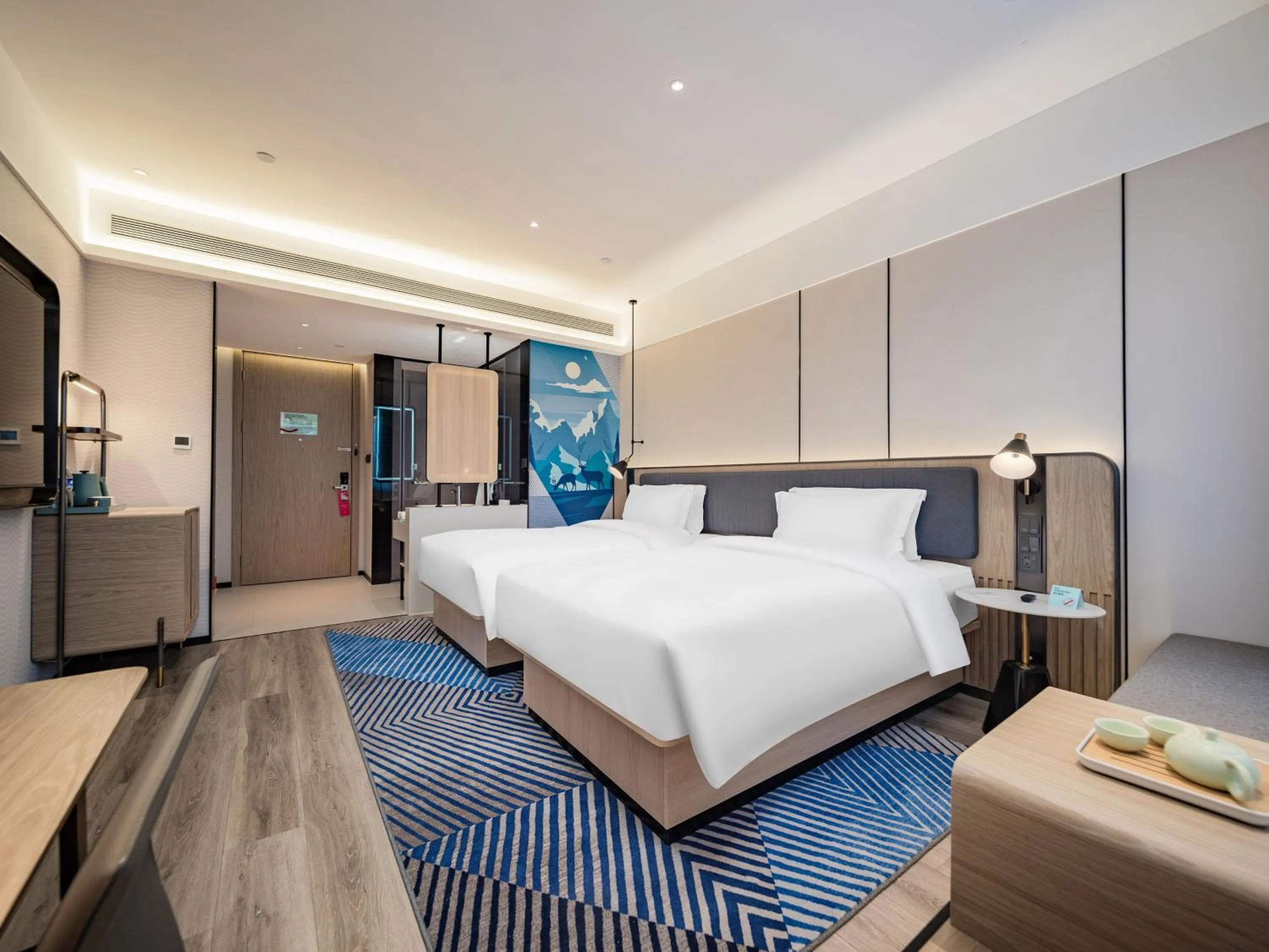 Bed in Echarm Hotel Xi'an Chanba International Exhibition Center