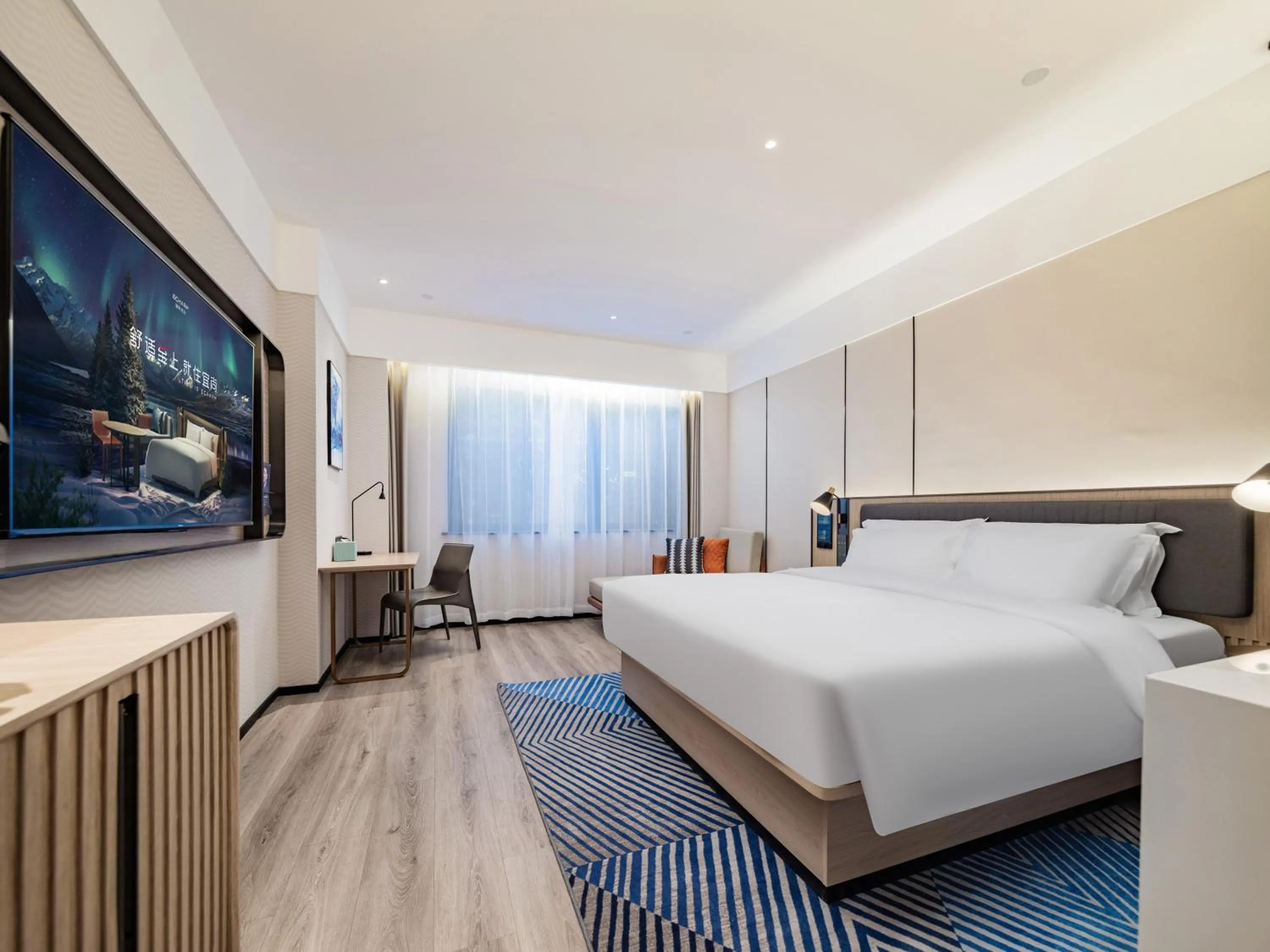 Bed in Echarm Hotel Xi'an Chanba International Exhibition Center