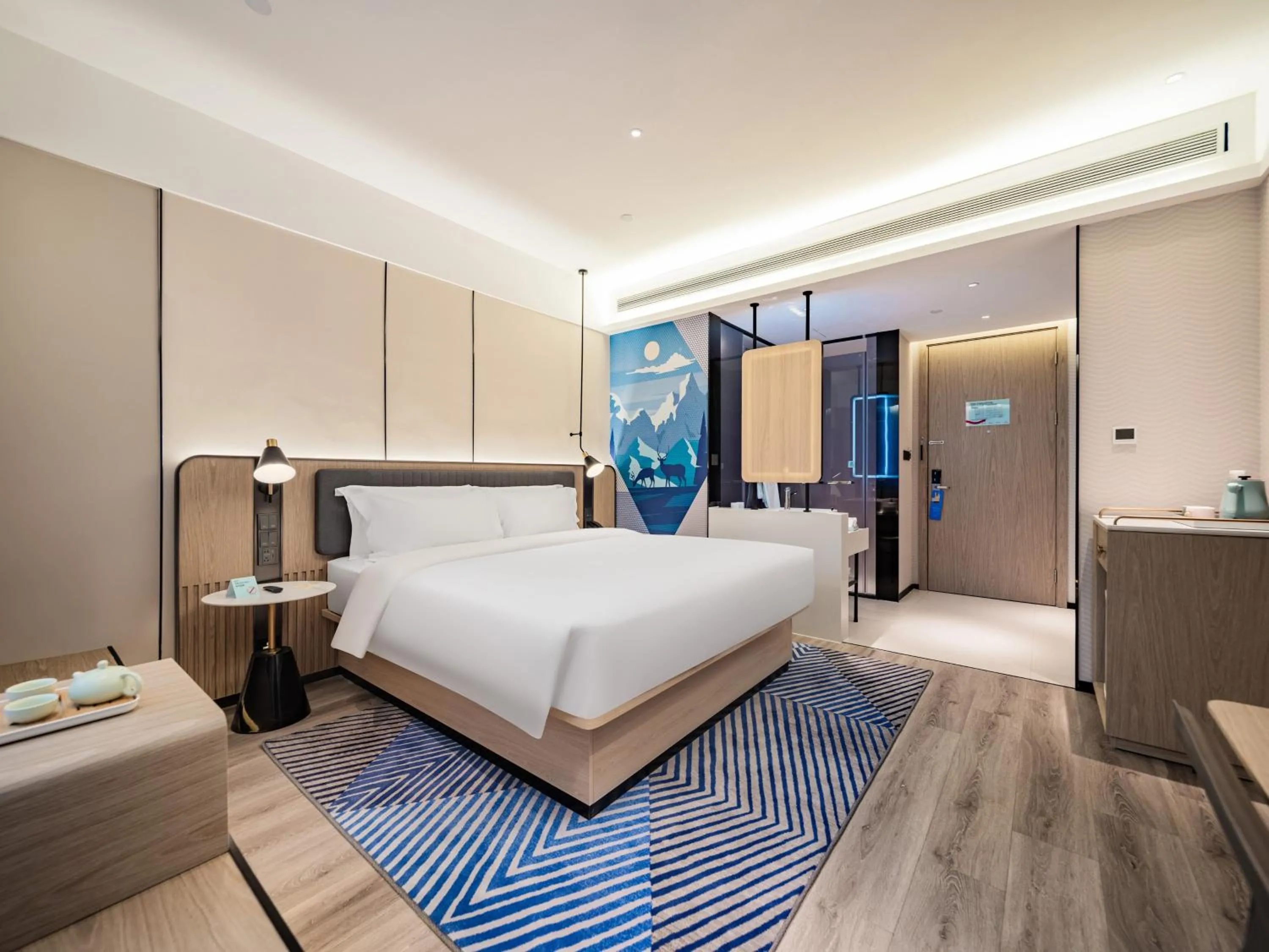 Bed in Echarm Hotel Xi'an Chanba International Exhibition Center