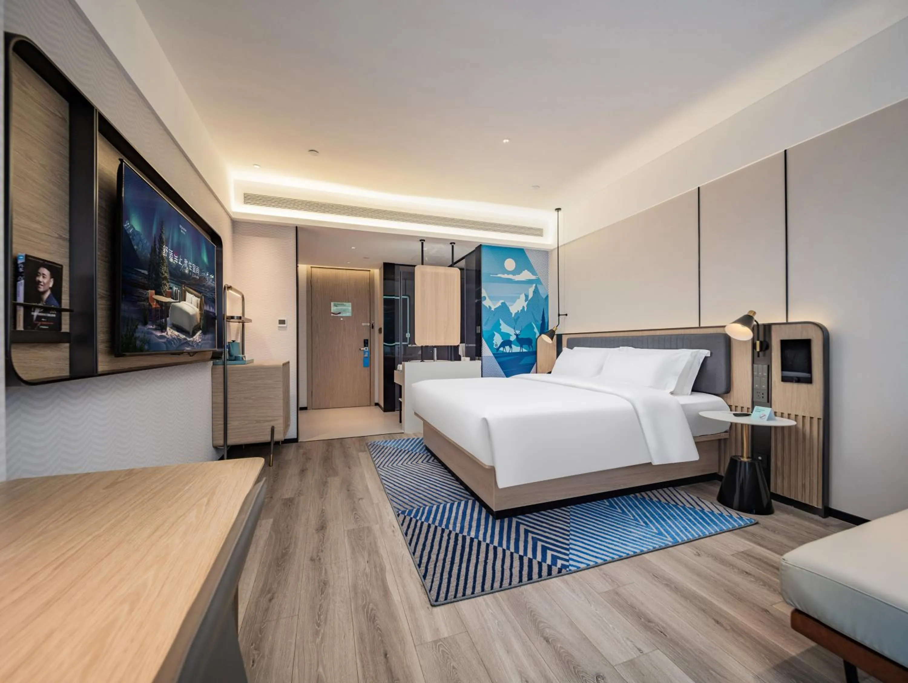 Bed in Echarm Hotel Xi'an Chanba International Exhibition Center