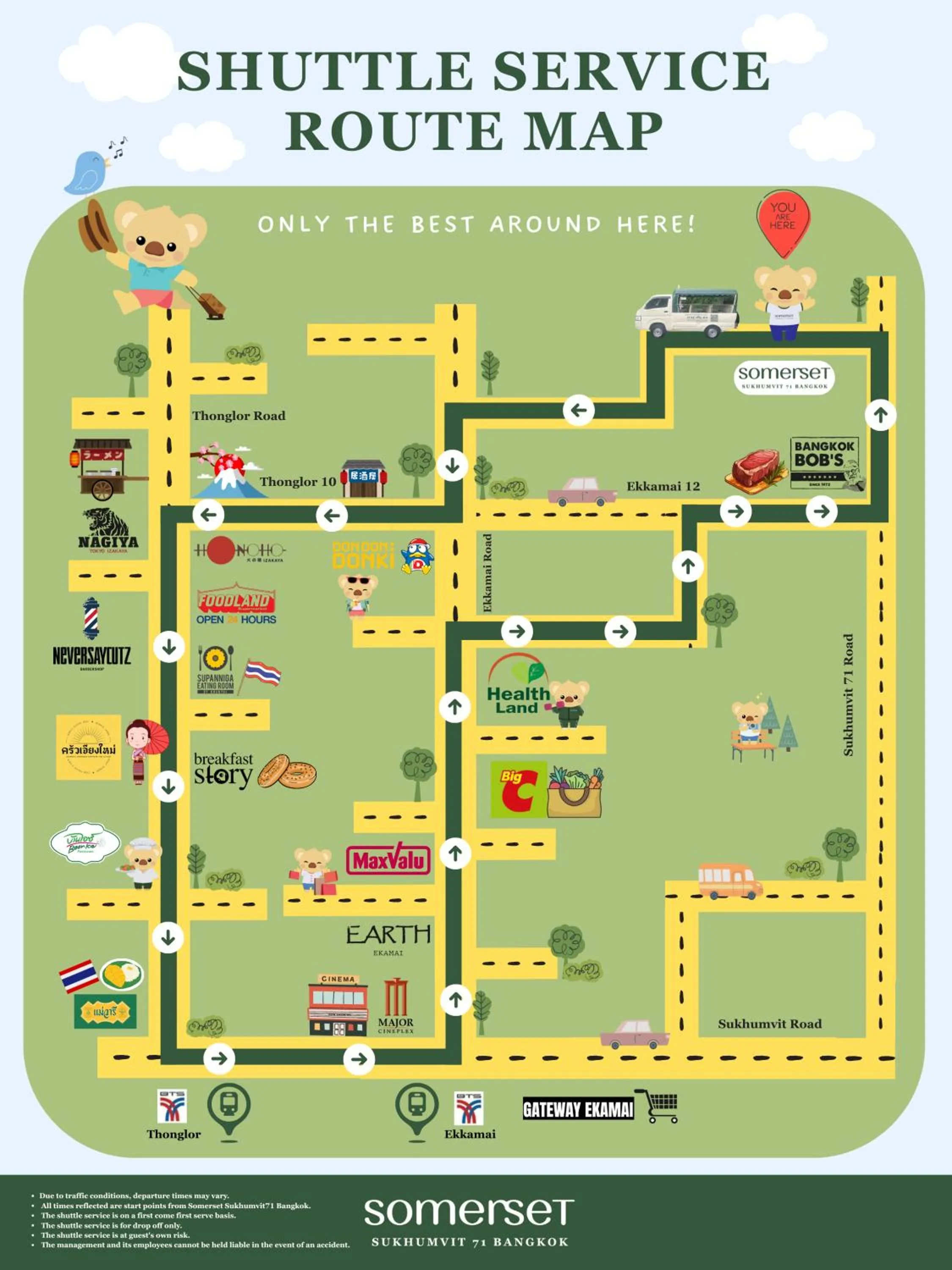 shuttle in Somerset Sukhumvit 71 Bangkok