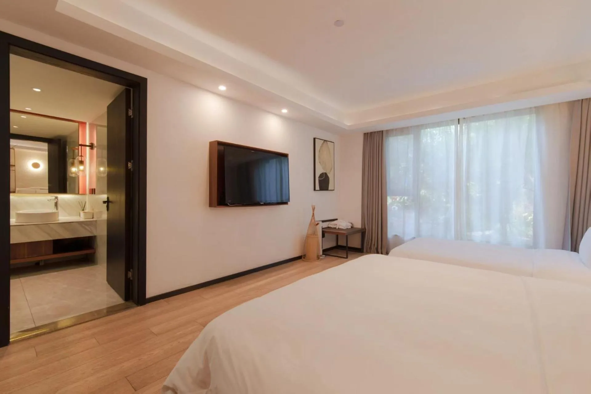 Bed in Xishang Yunjian Holiday Hotel