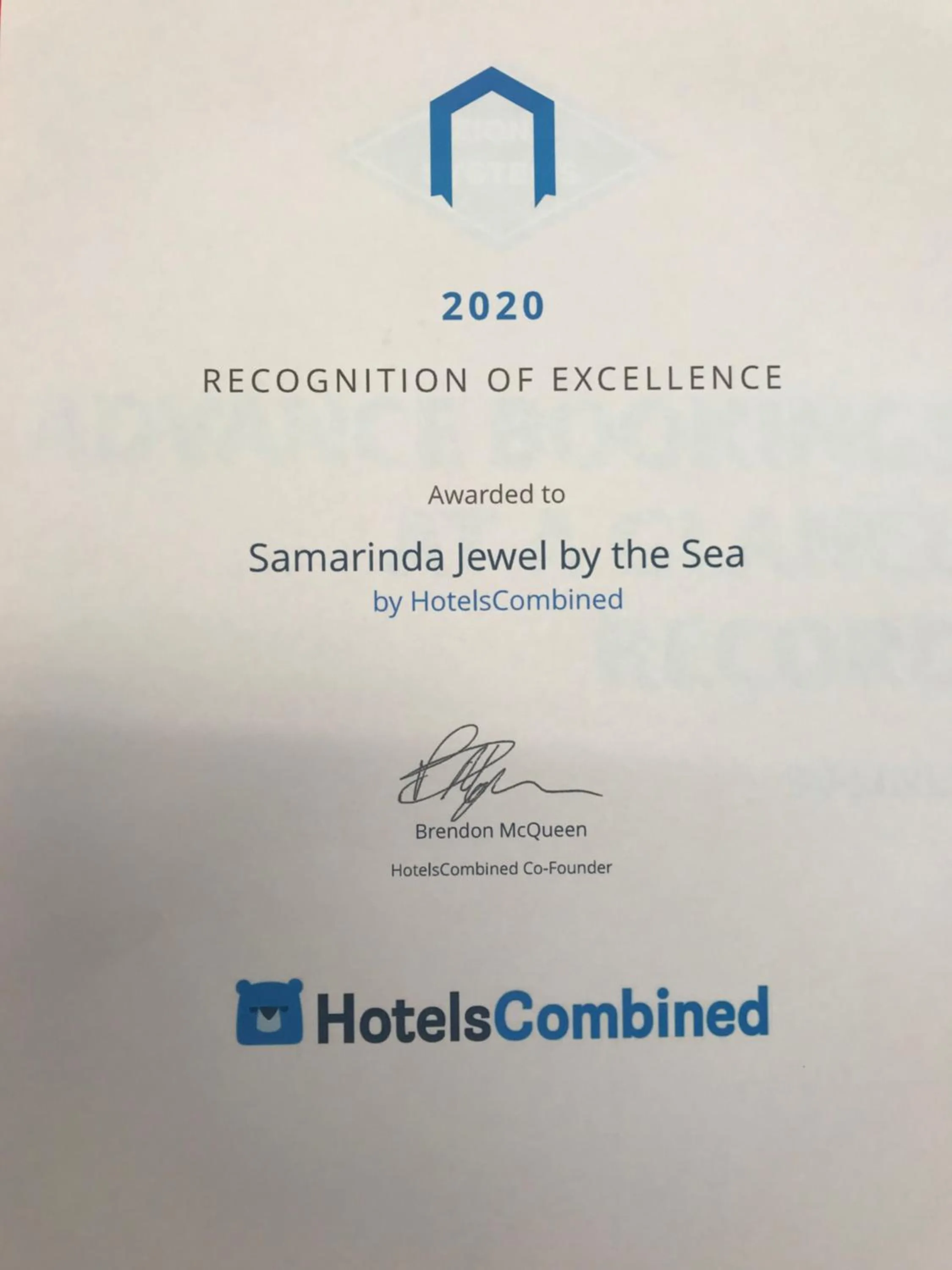 Certificate/Award in Samarinda Jewel by the Sea