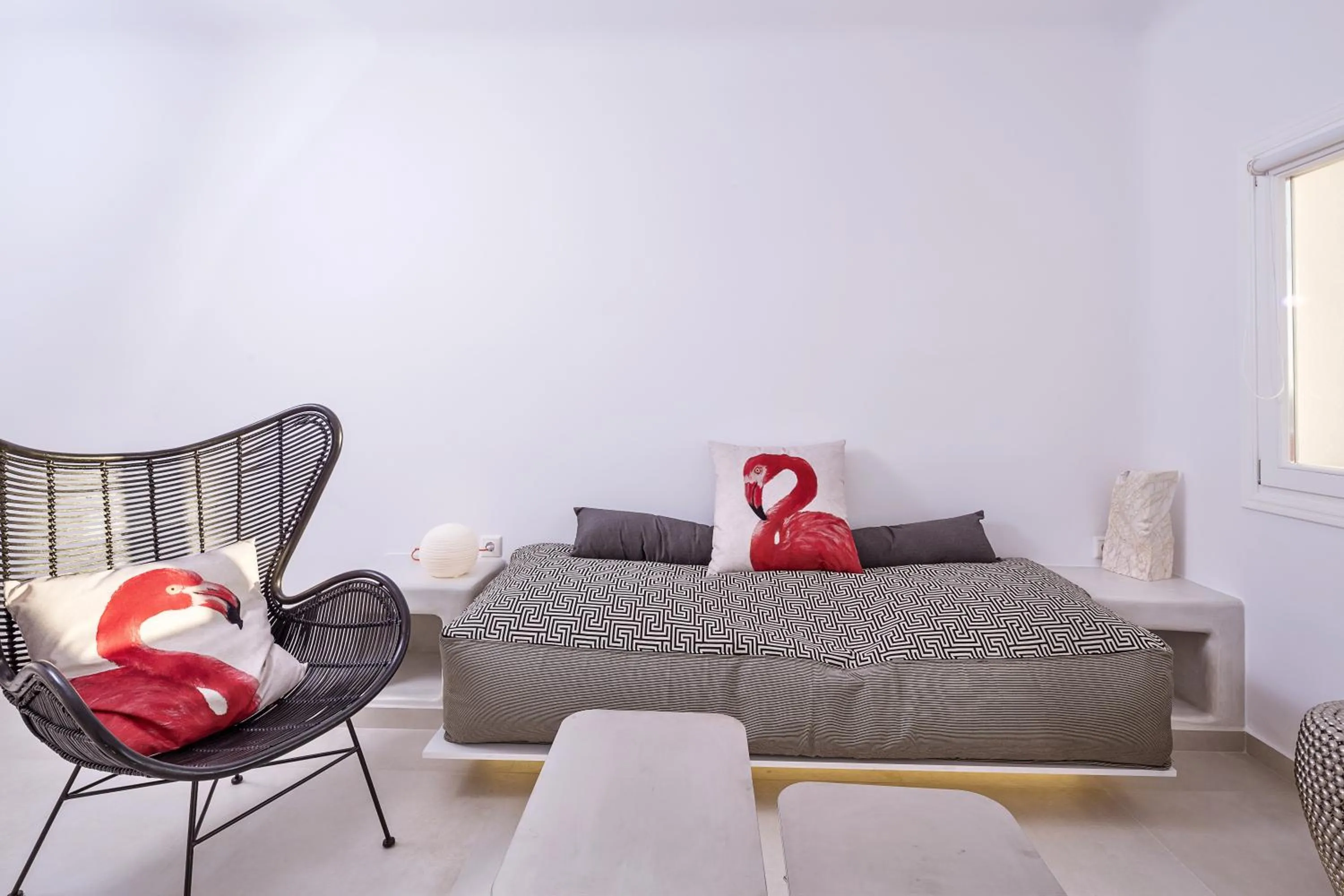 Seating area in Art Hotel Santorini