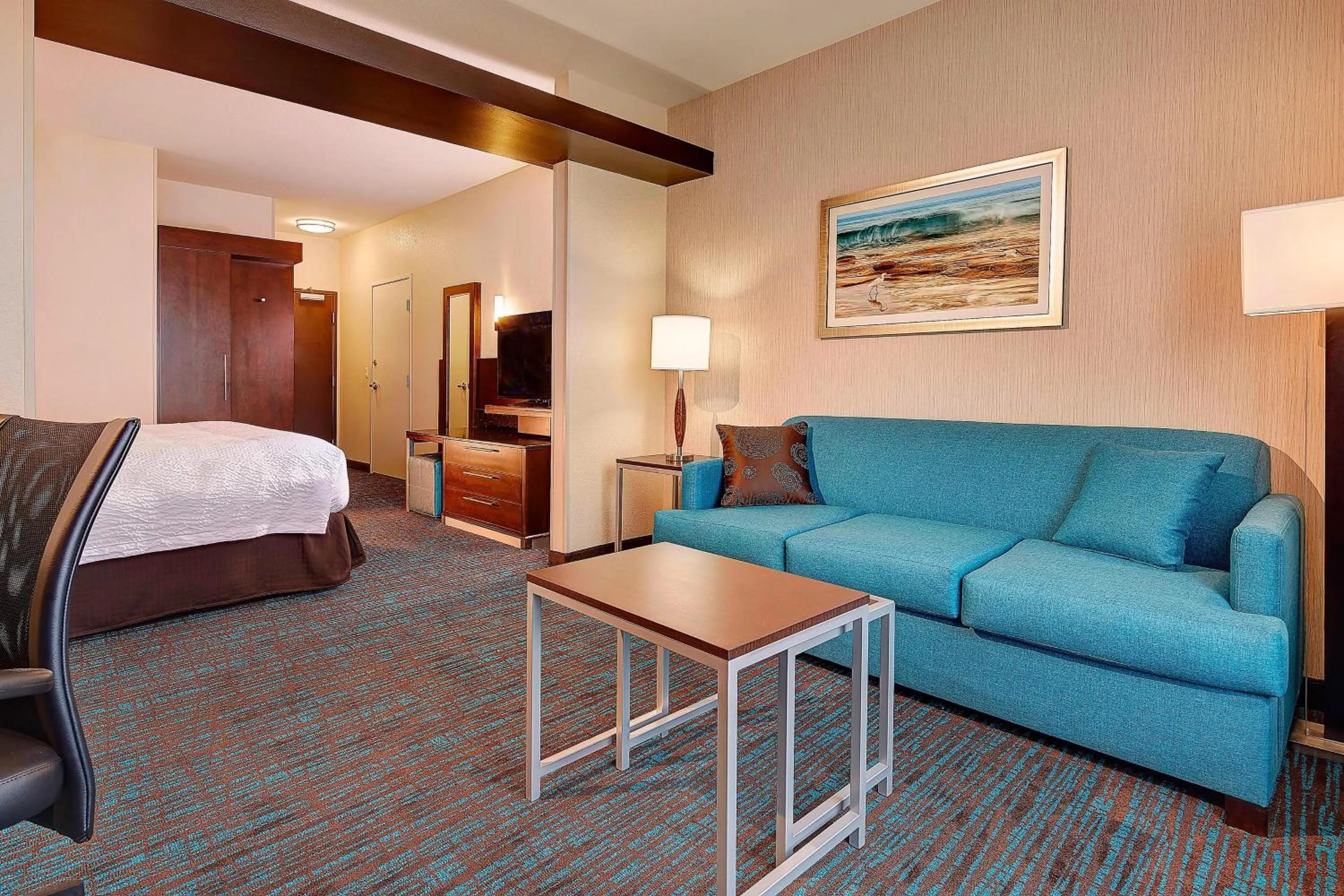 Living room, Bed in Fairfield Inn & Suites by Marriott San Diego Carlsbad