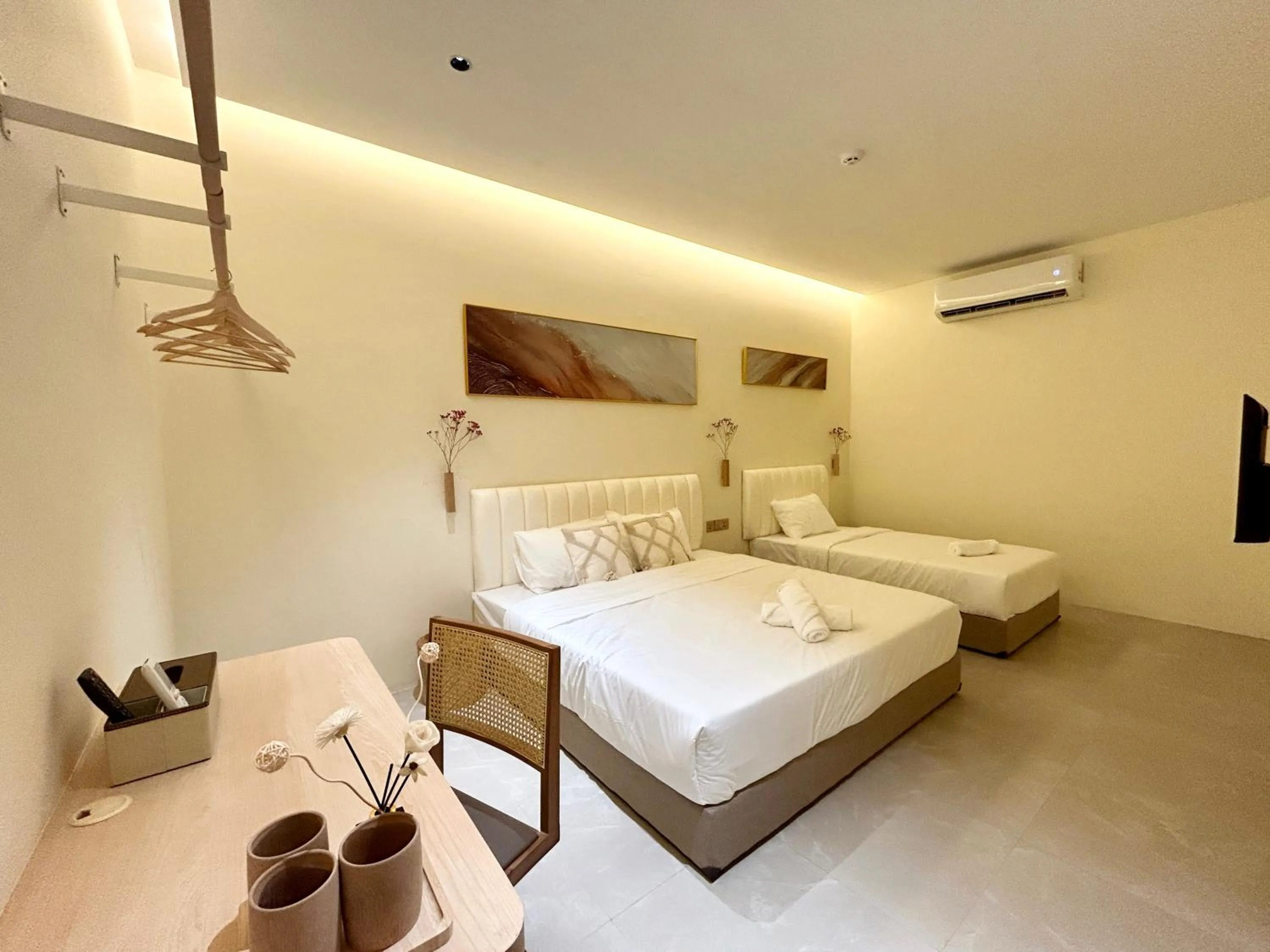 Bed in ONE18 Boutique Hotel