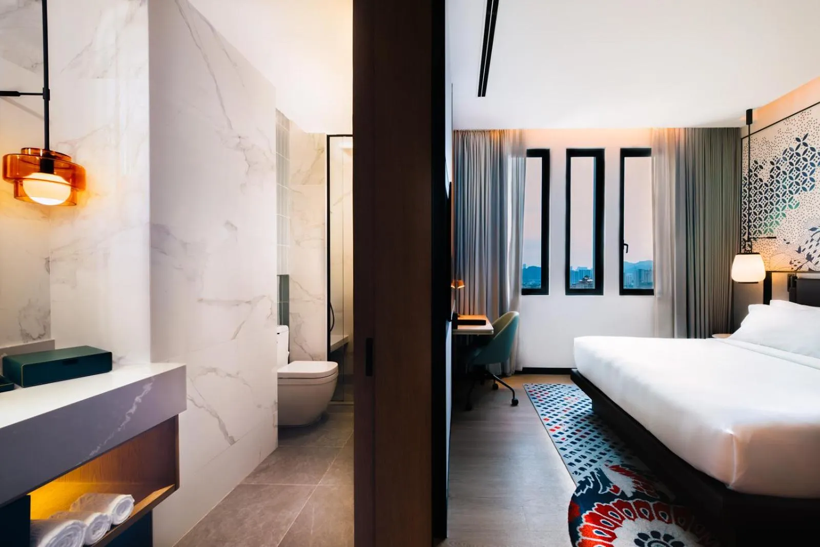 Bed in Iconic Marjorie Hotel, Penang, a Tribute Portfolio Hotel