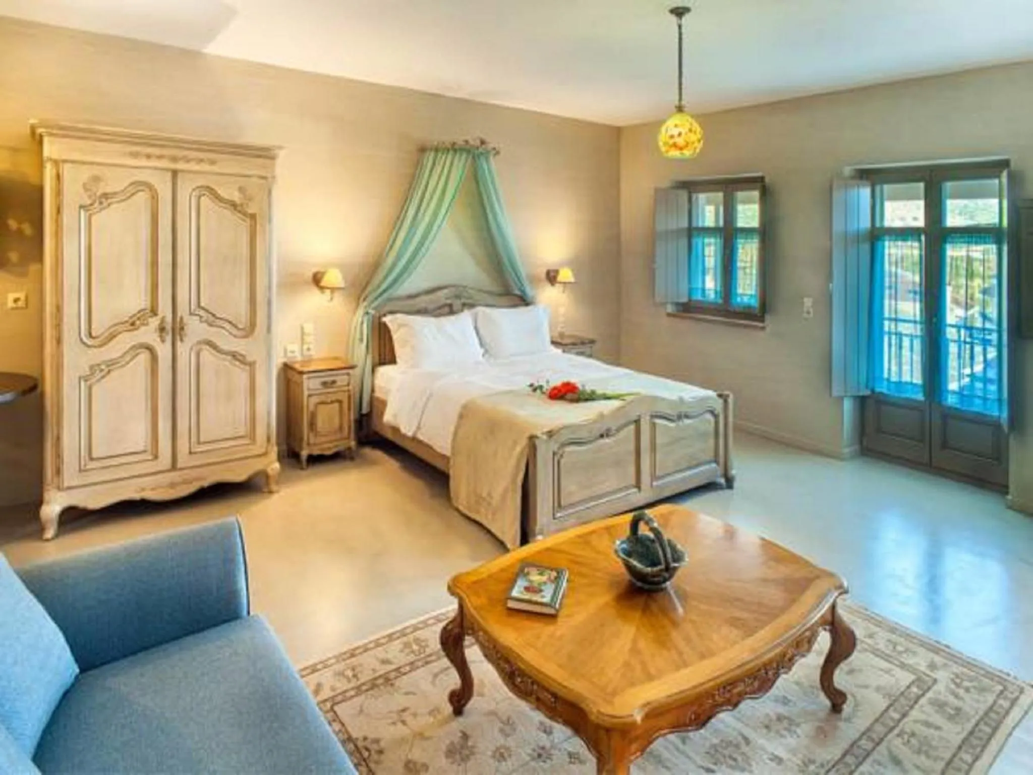 Balcony/Terrace, Bed in Haones Suites