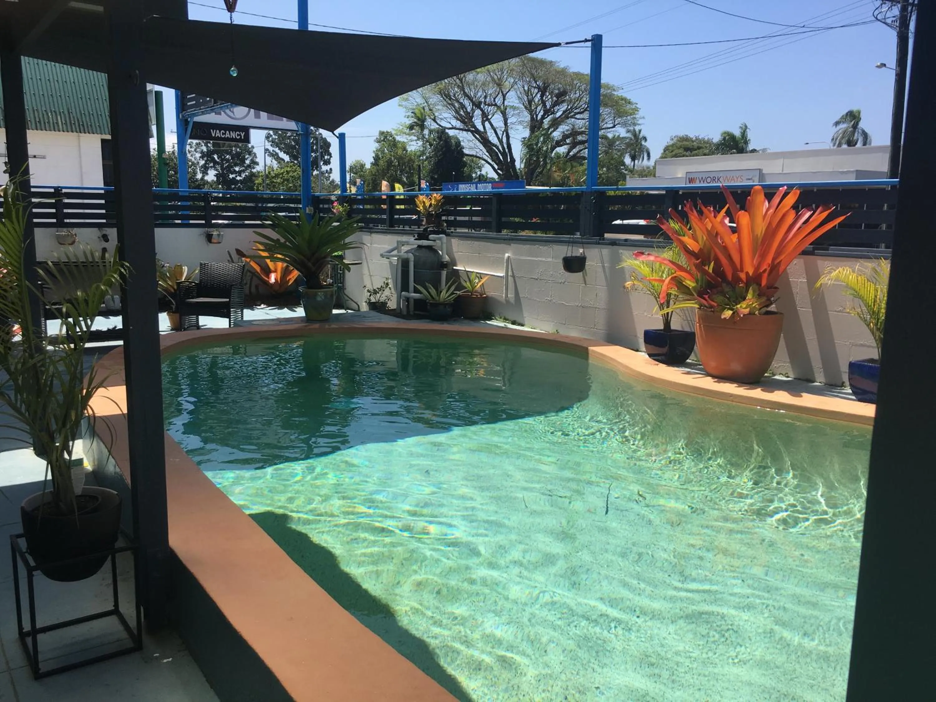 Pool view in Black Marlin Motel