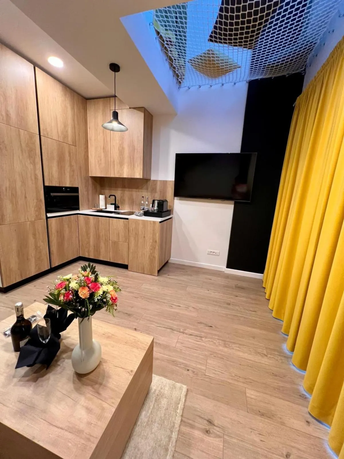 Kitchen or kitchenette in Montan-Aparthotel