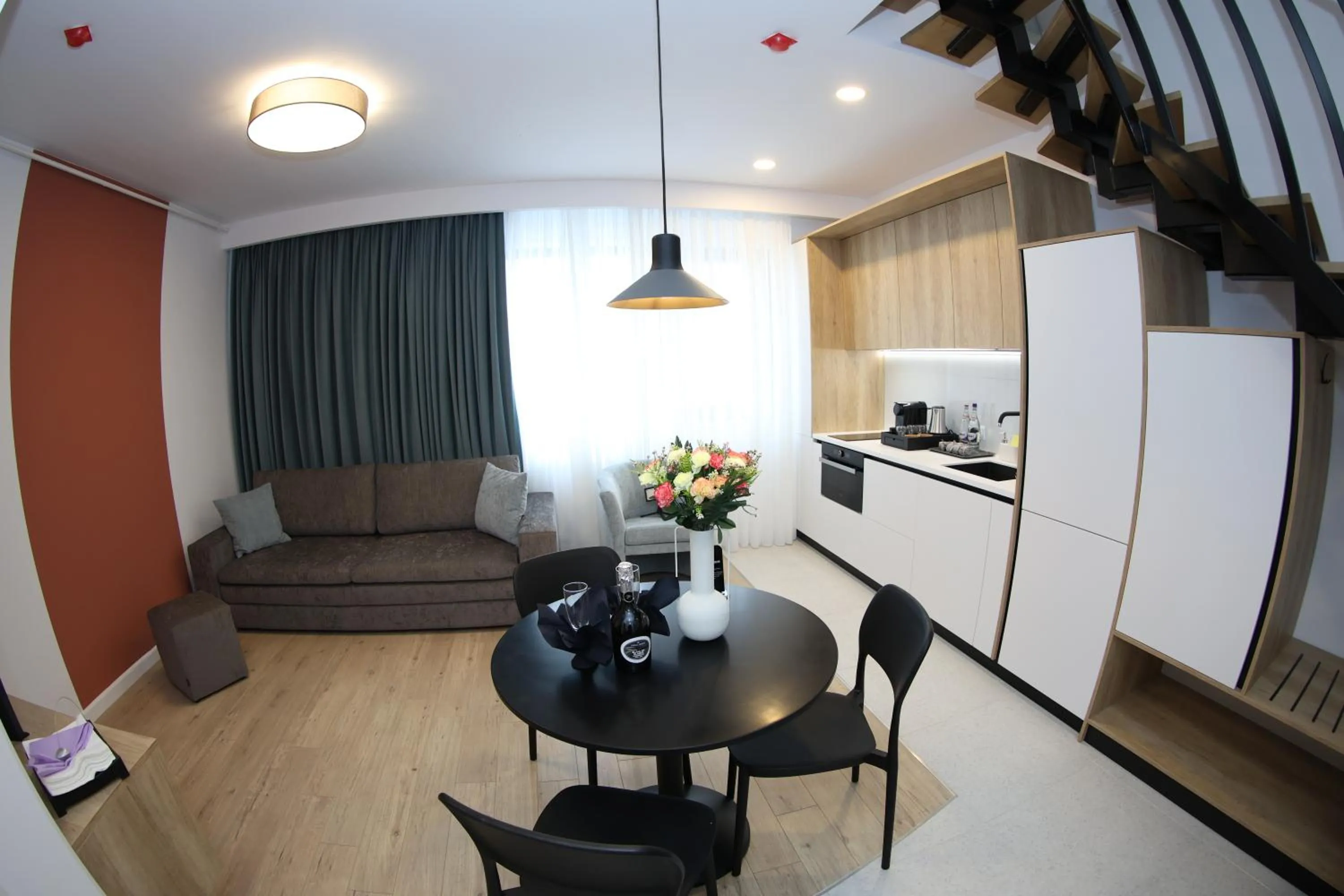 Kitchen or kitchenette in Montan-Aparthotel