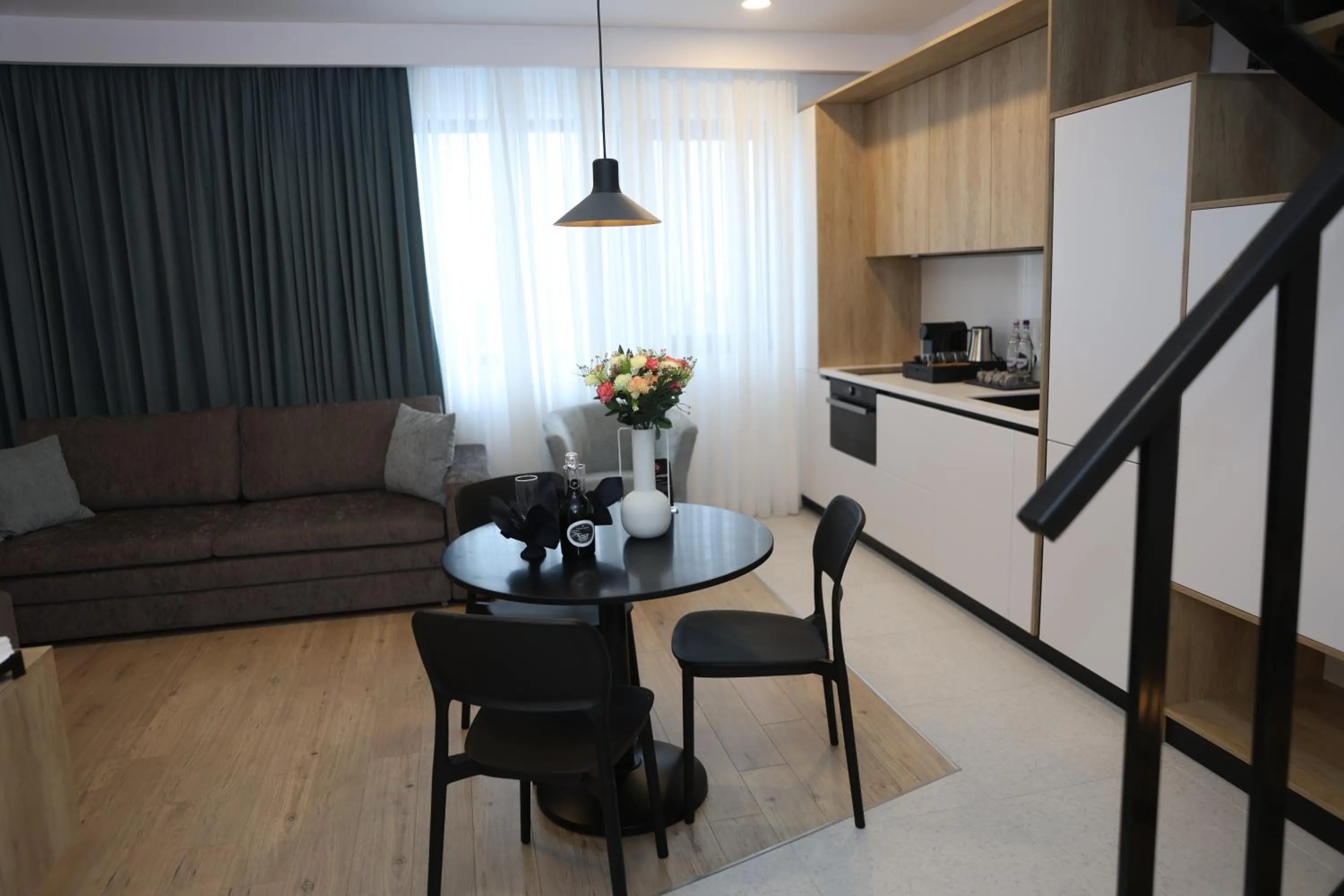 Kitchen or kitchenette in Montan-Aparthotel