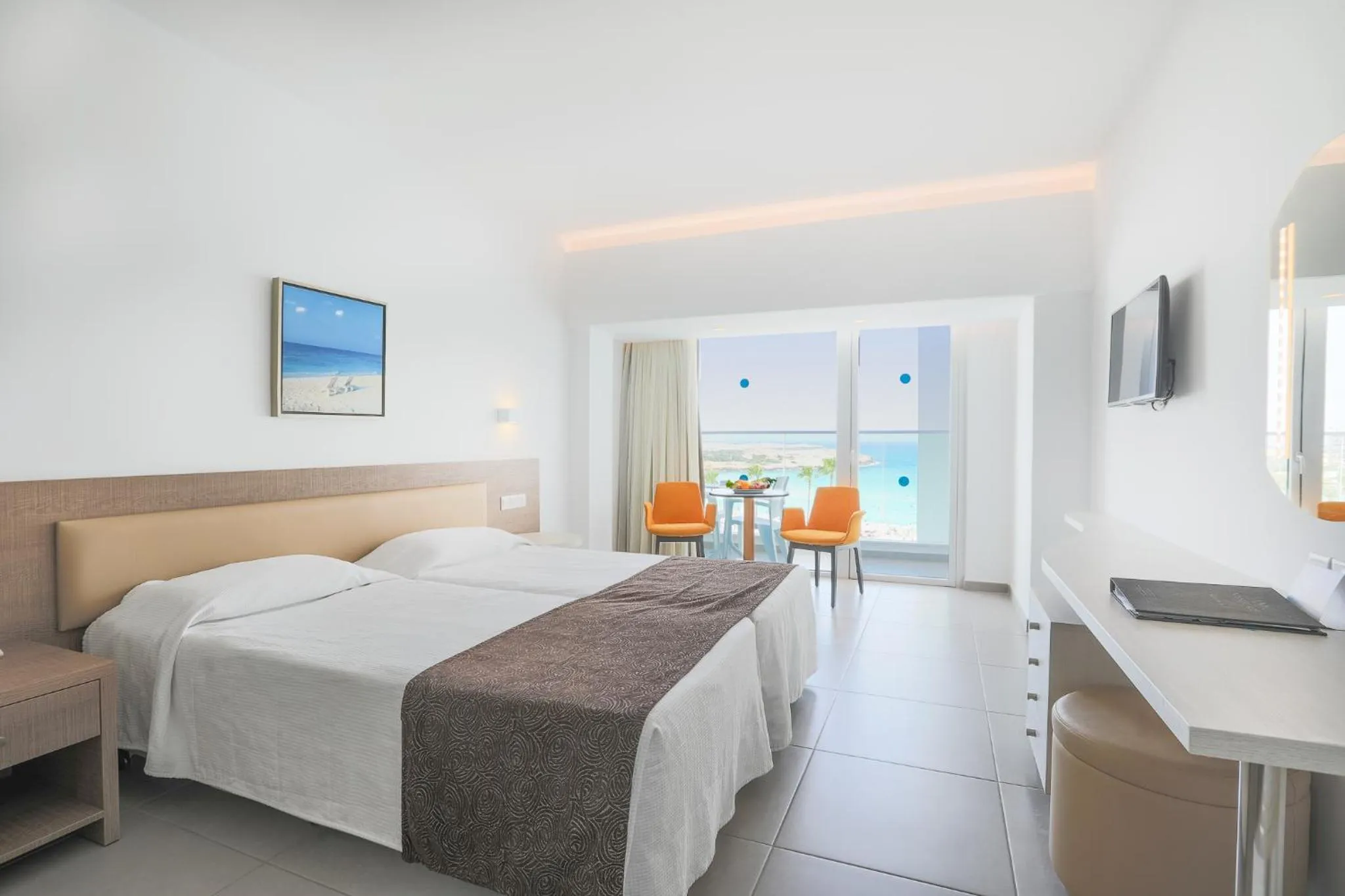 Bedroom, Bed in Vassos Nissi Plage Hotel & Spa