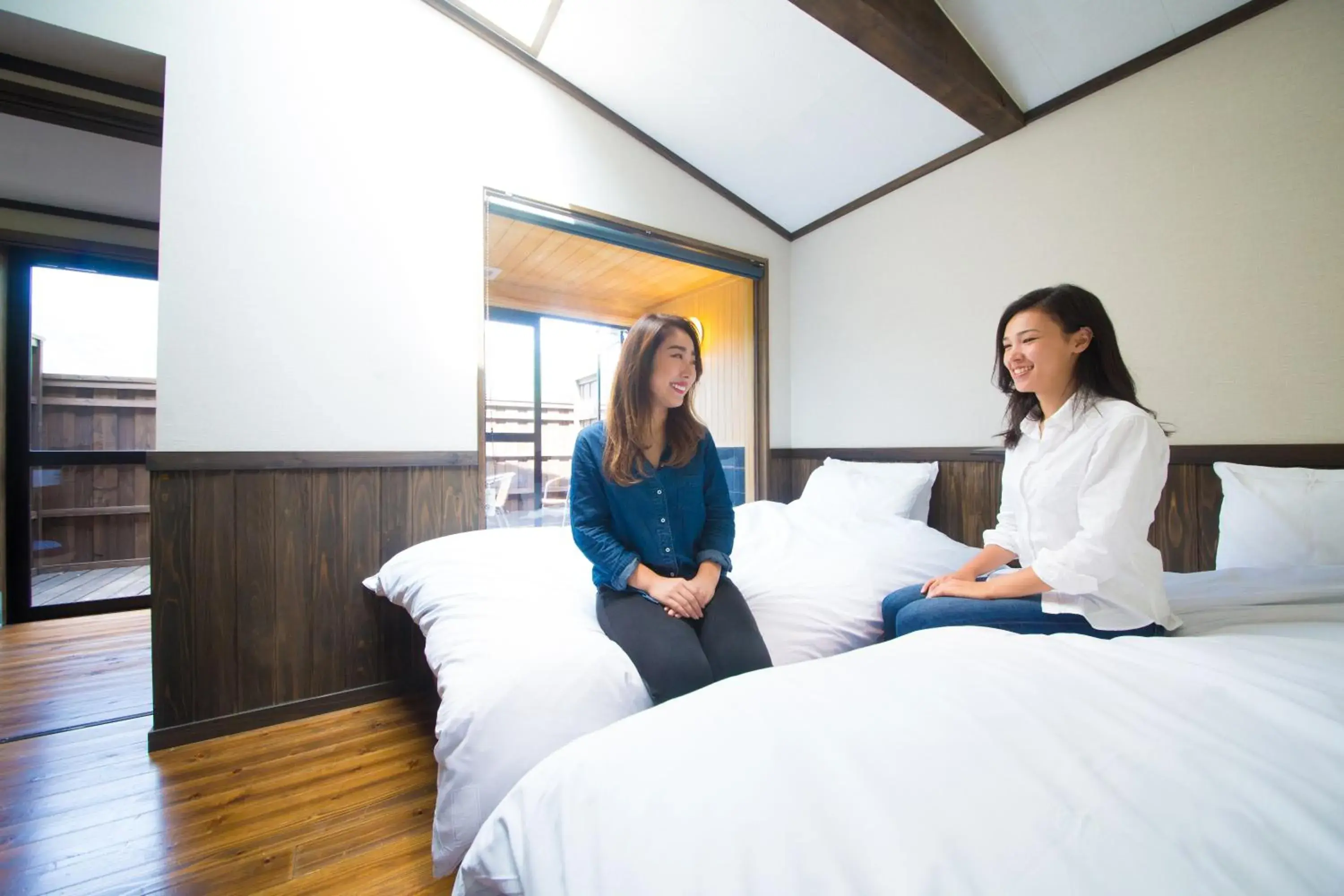 Day, Bed in Ryokan Yufusan Day, Bed in Ryokan Yufusan