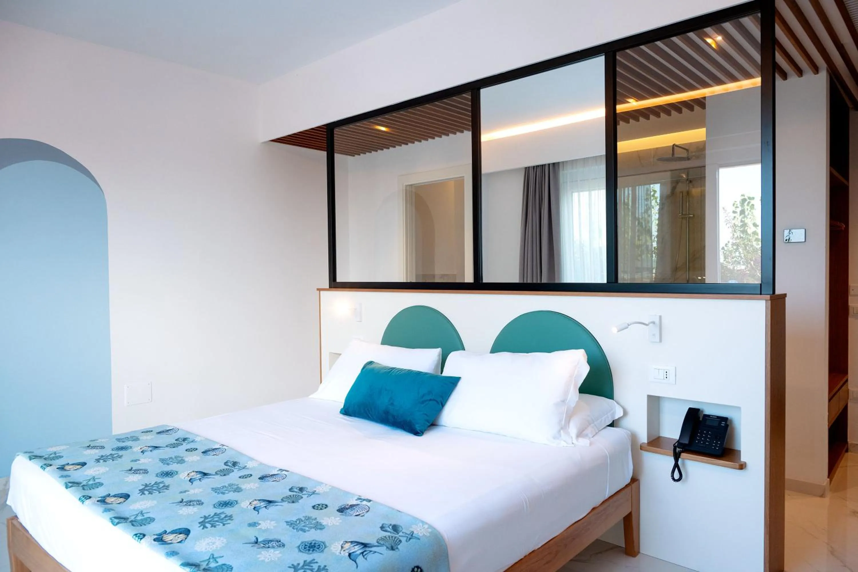 Bed in Hotel Villaggio Stromboli