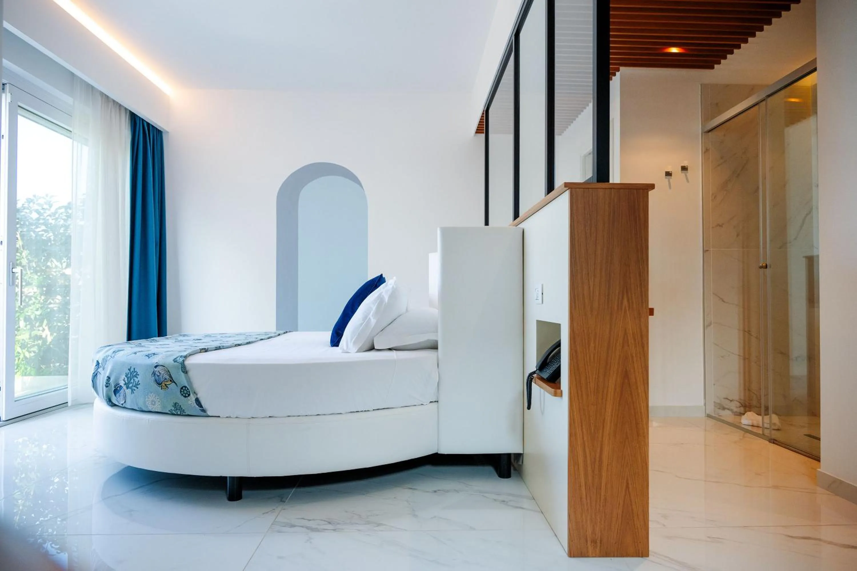 Bed in Hotel Villaggio Stromboli