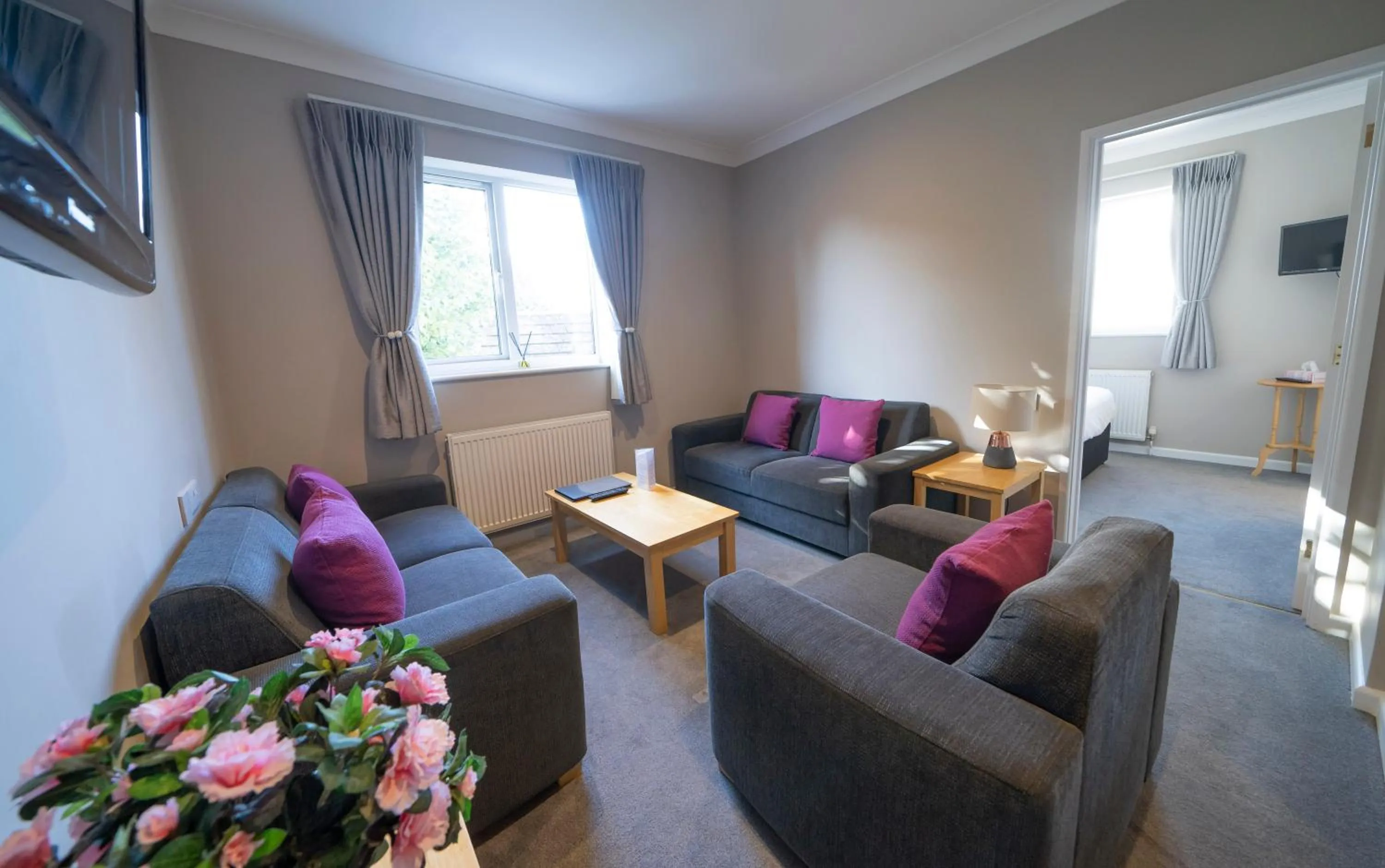 Living room in Peartree Serviced Apartments