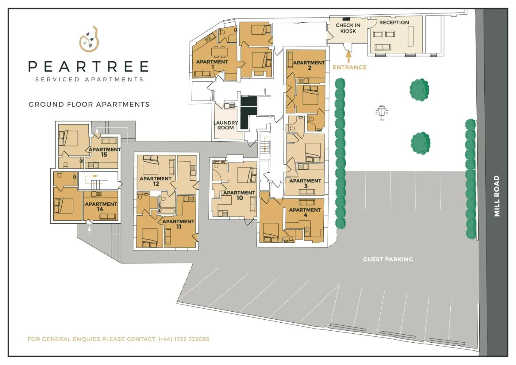 Floor plan in Peartree Serviced Apartments