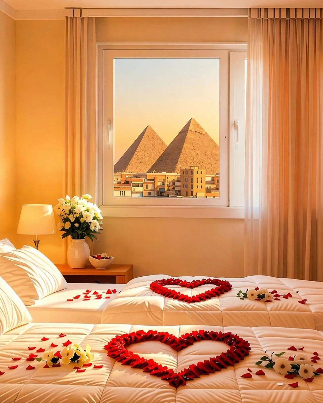 Twin Room with Mountain View in Mirage pyramids view hotel