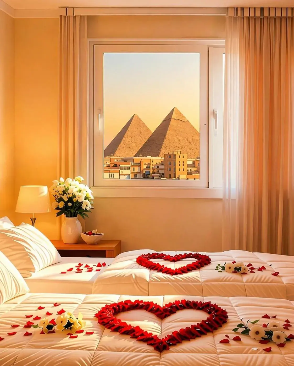 Twin Room with Mountain View in Mirage pyramids view hotel Twin Room with Mountain View in Mirage pyramids view hotel
