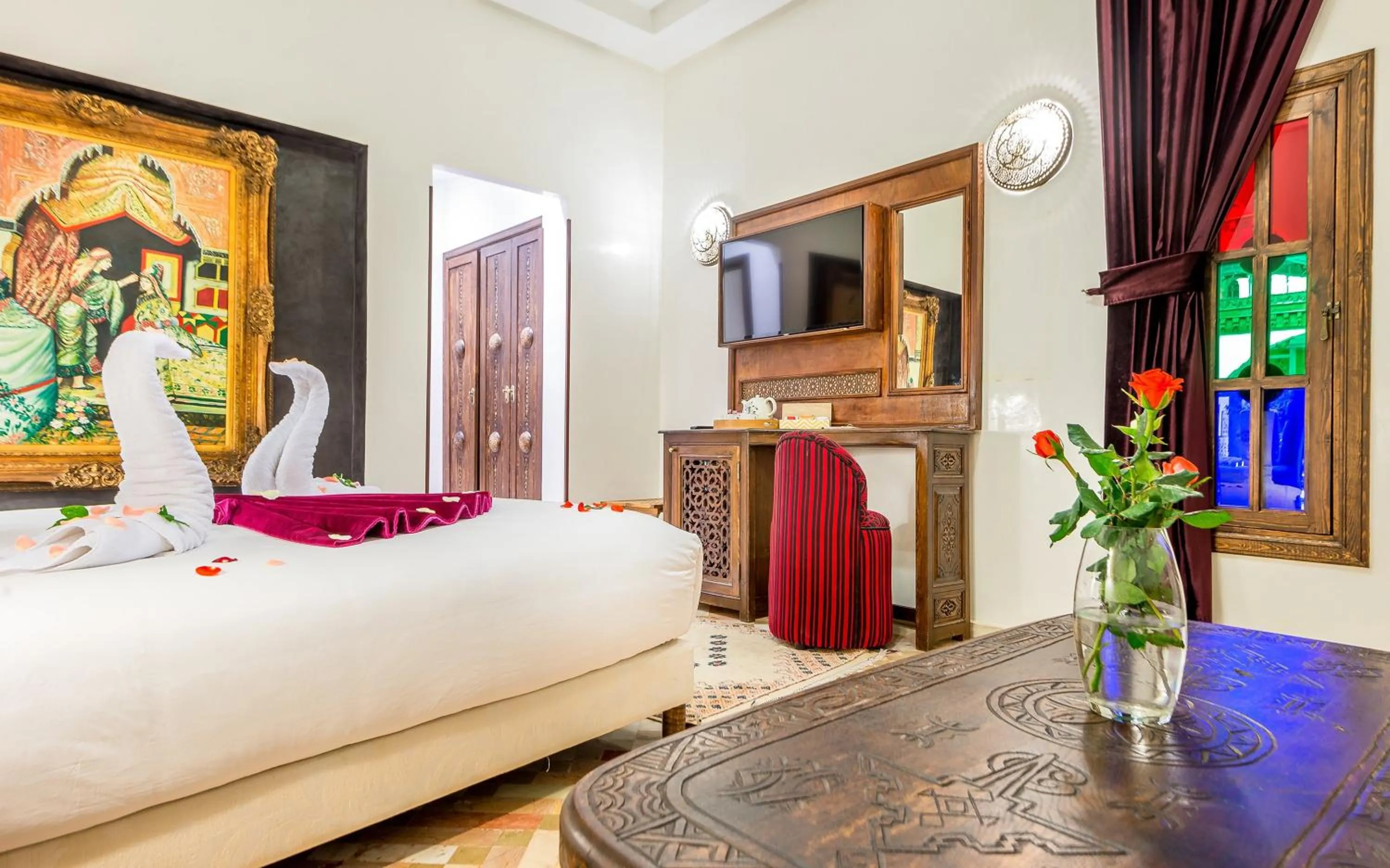 Decorative detail, Bed in Hotel & Ryad Art Place Marrakech