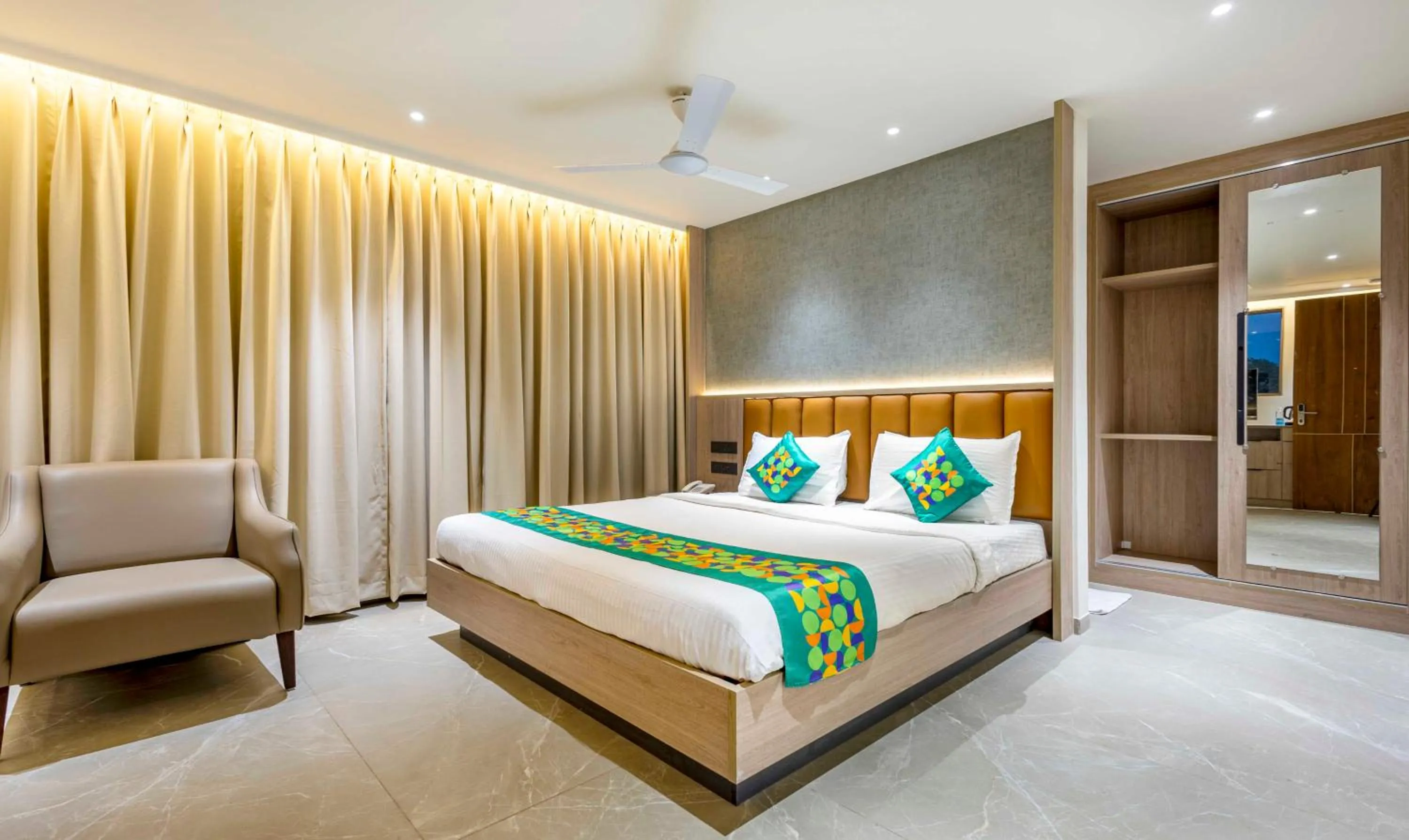 Bedroom, Bed in Treebo Premium Lalitha, RK Beach