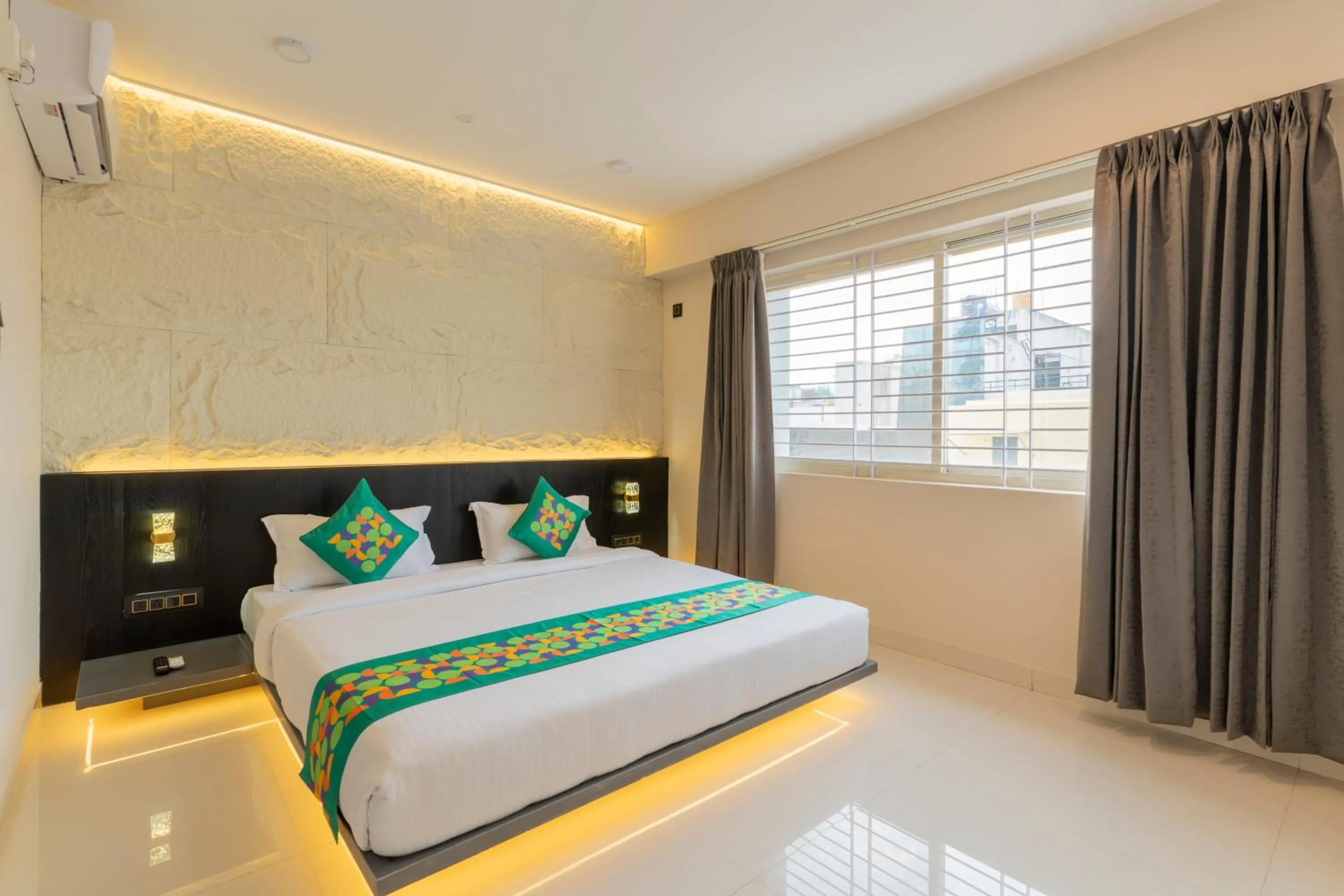 Bedroom, Bed in Treebo Sanmaya Retreat, 15 Mins From Mysore Palace