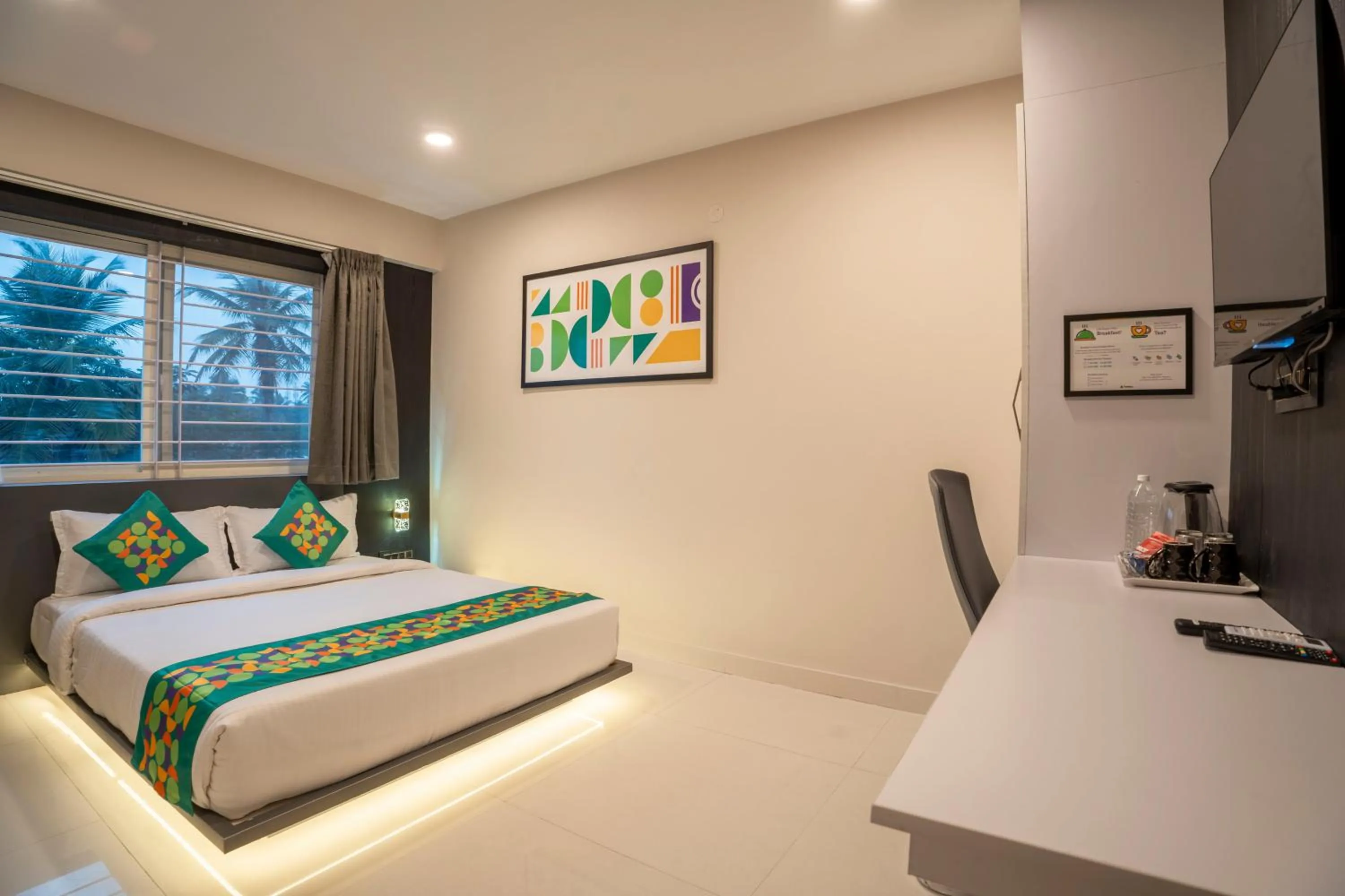 Bedroom, Bed in Treebo Sanmaya Retreat, 15 Mins From Mysore Palace