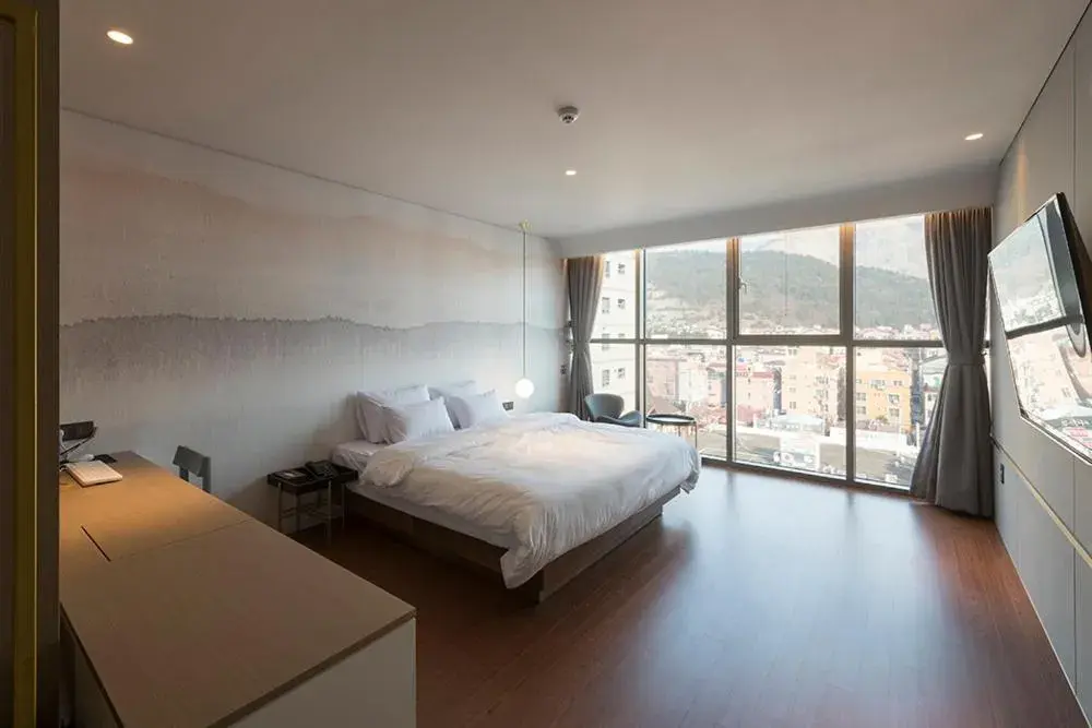 Bed in Hound Hotel Changwon Jinhae Bed in Hound Hotel Changwon Jinhae