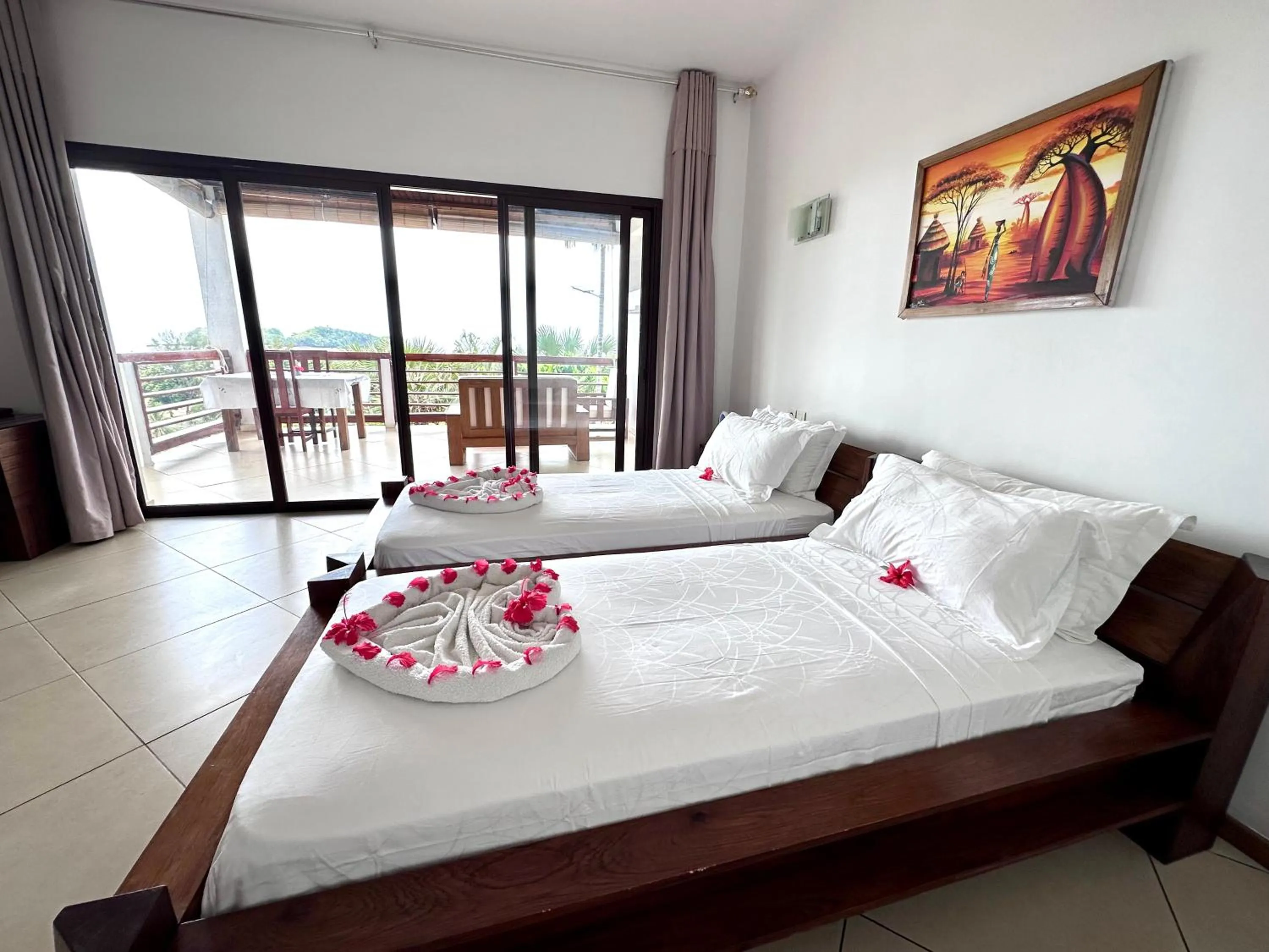 Bed in Hotel Mahita Tsara