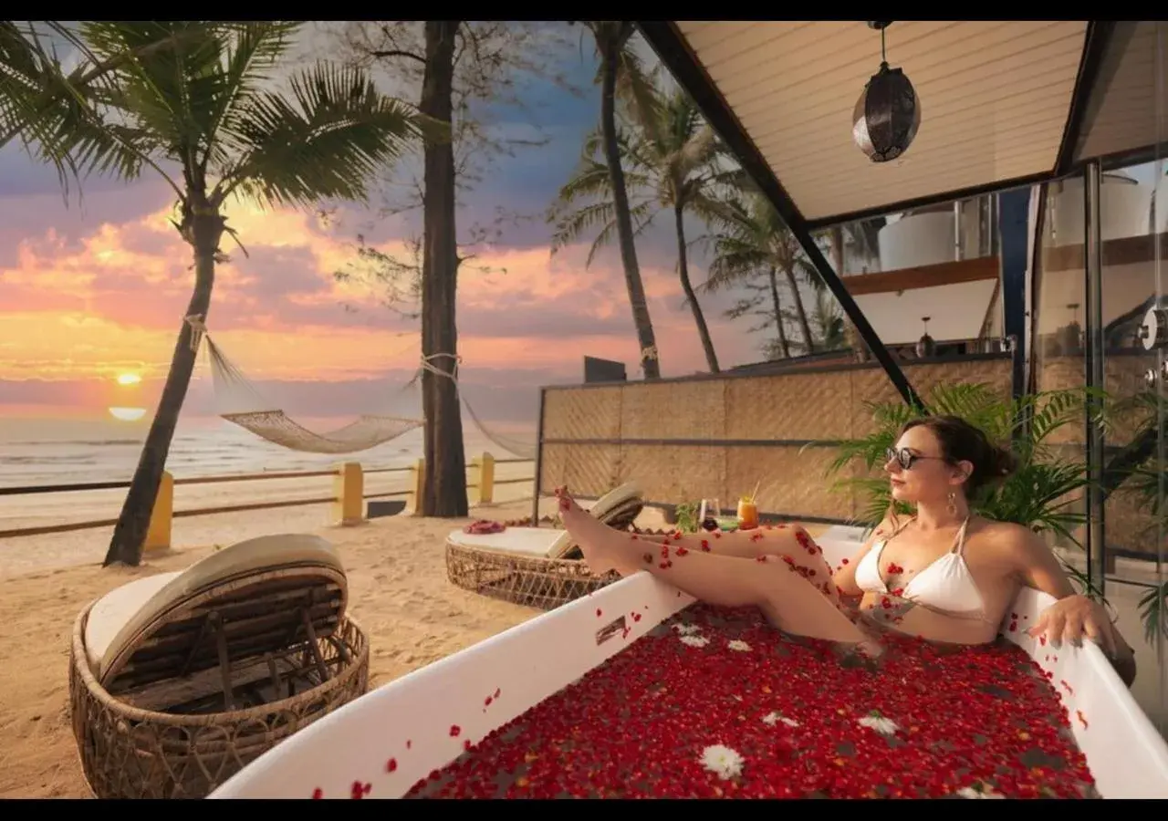 Premium Seafront With Bathtub - 10% off on Spa session for couples in The Rose Goa Beach Resort Premium Seafront With Bathtub - 10% off on Spa session for couples in The Rose Goa Beach Resort