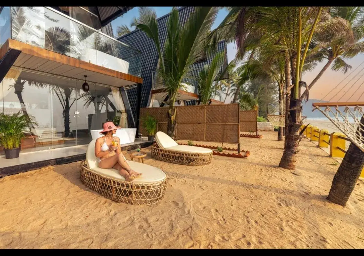 sunbed in The Rose Goa Beach Resort sunbed in The Rose Goa Beach Resort