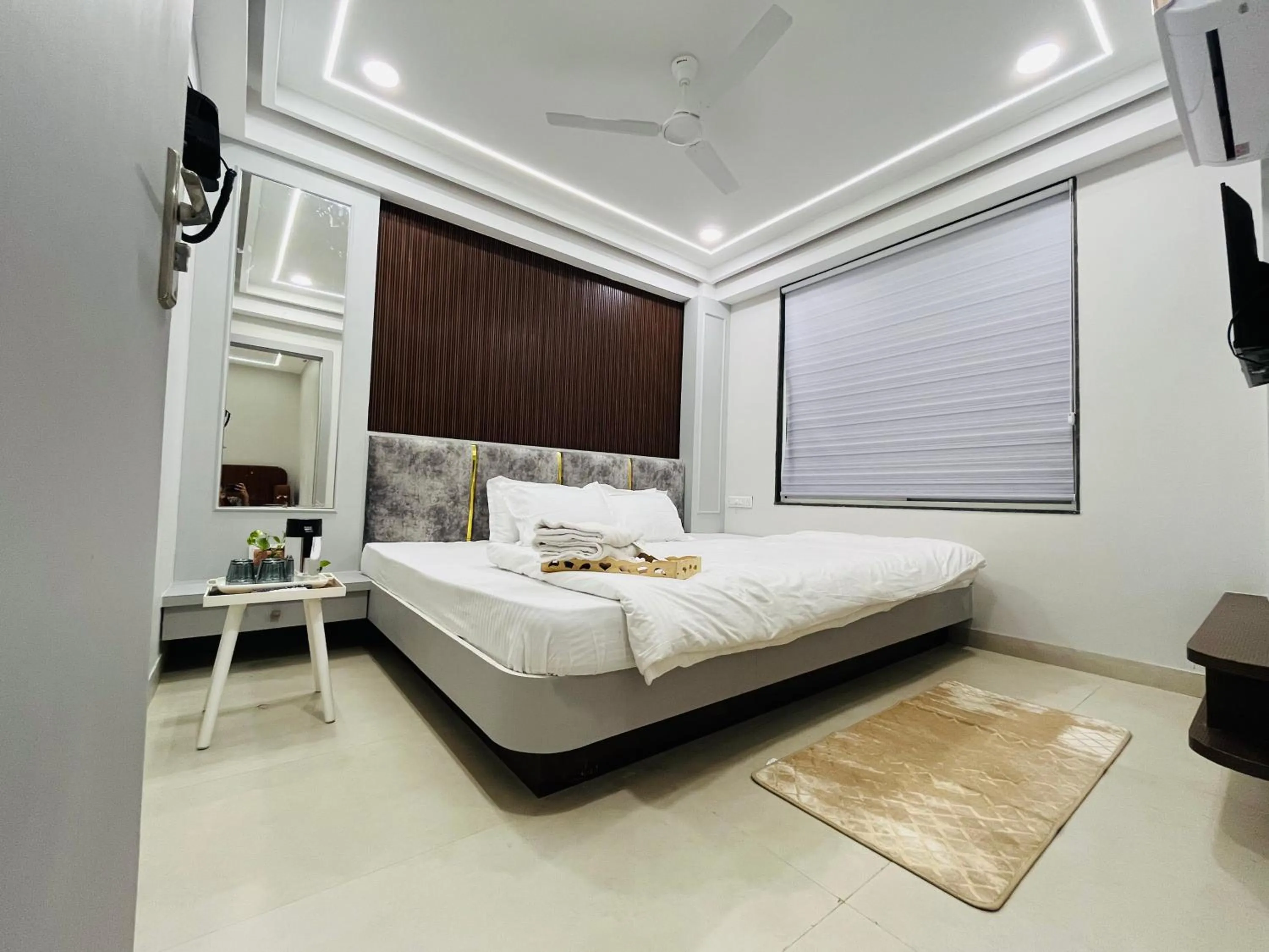 Bed in Hotel Padmawati Palace